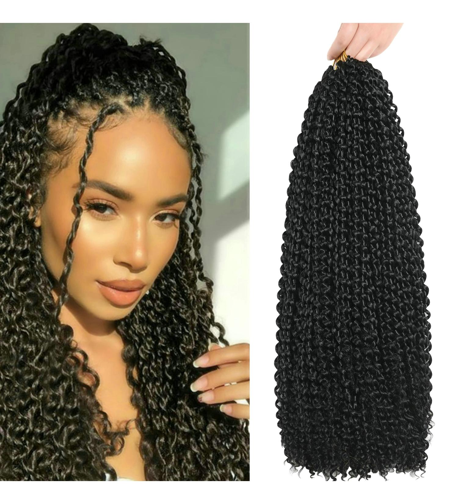 FUTAI Passion Twist Braiding Hair 18 Inch 7 Packs - Black Butterfly Locs Water Wave Bohemian Braids - Synthetic Crochet Hair 1B18 - Buy Online on GoSupps.com