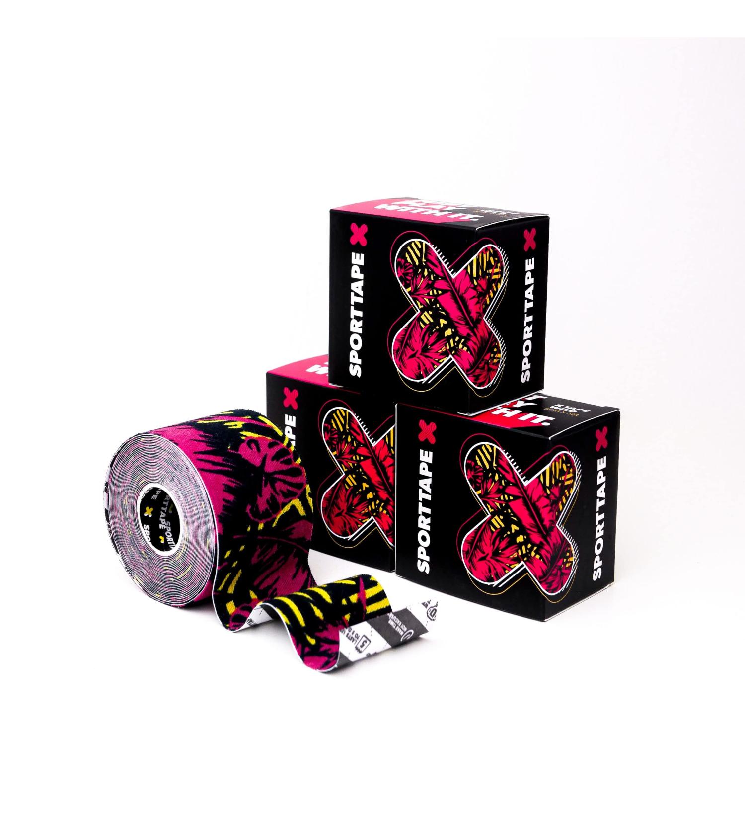 SPORTTAPE Limited Edition Kinesiology Sports Tape - Wild Print - 3 Rolls | 5m Roll, Waterproof & Hypoallergenic Muscle Tape for Shoulder Knee Ankle Support - Buy Online on GoSupps.com