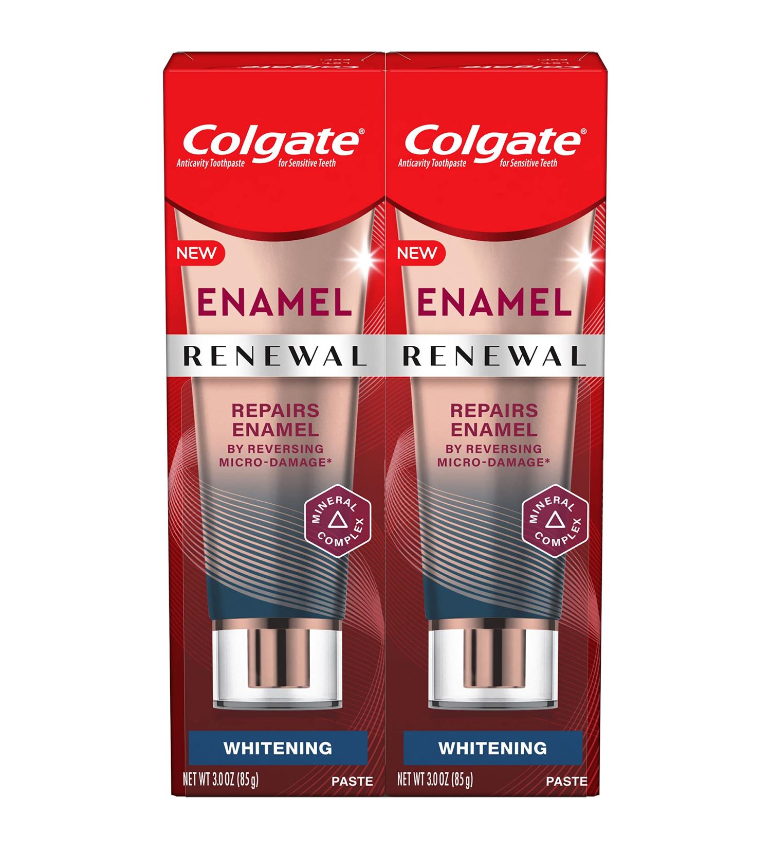 Colgate Renewal Enamel Toothpaste, Teeth Sensitivity Repair, Fresh Mint Gel - 3 Ounce (2 Pack) Whitening