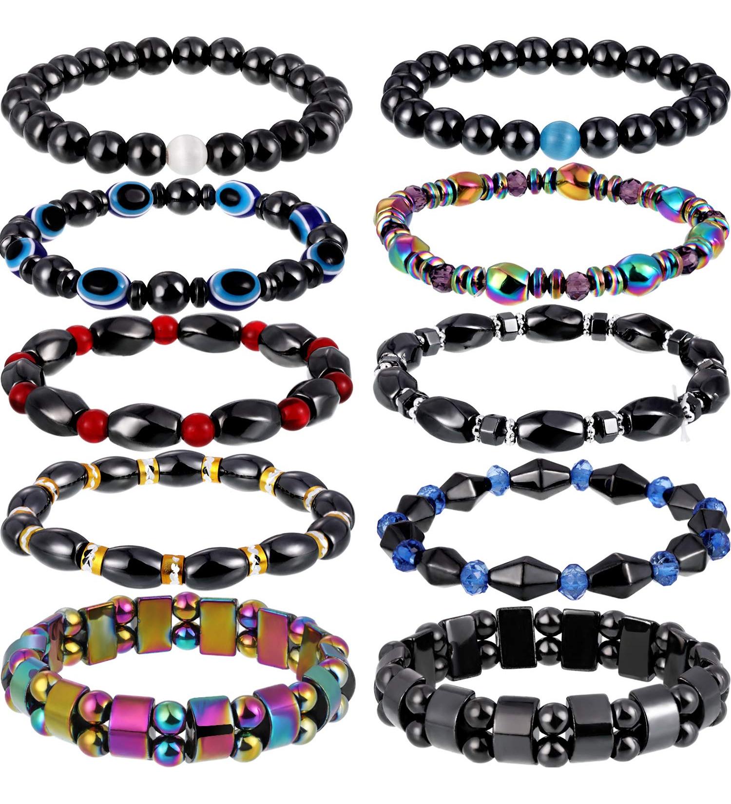 Magnetic Hematite Bracelet Set - 10 Styles for Arthritis and Joint Therapy - Men and Women - Buy Online on GoSupps.com