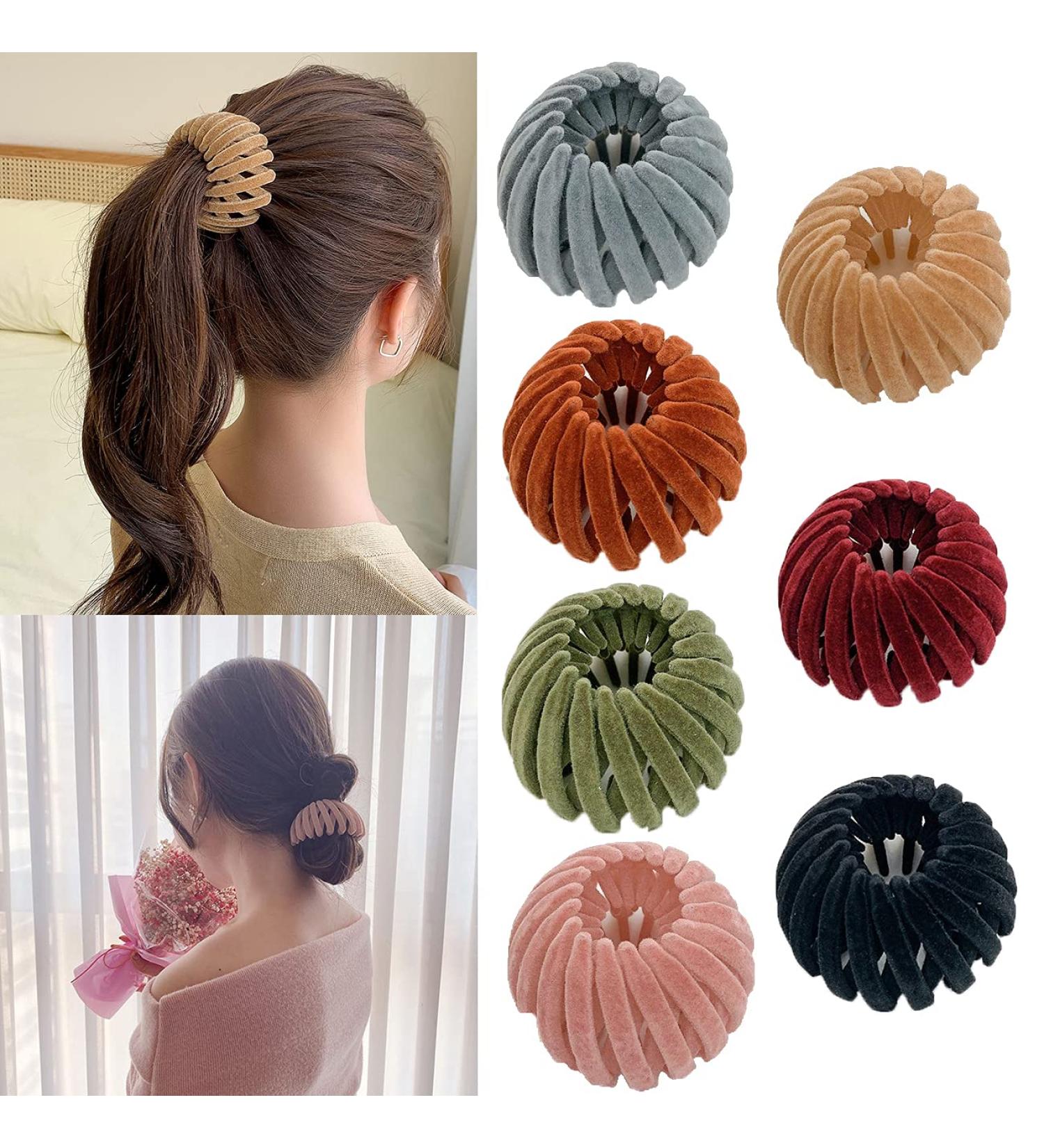 Velvet Hair Clips & Ponytail Holders Set - 7 Colors, Hair Styling Tool for Women & Girls - Buy Online on GoSupps.com