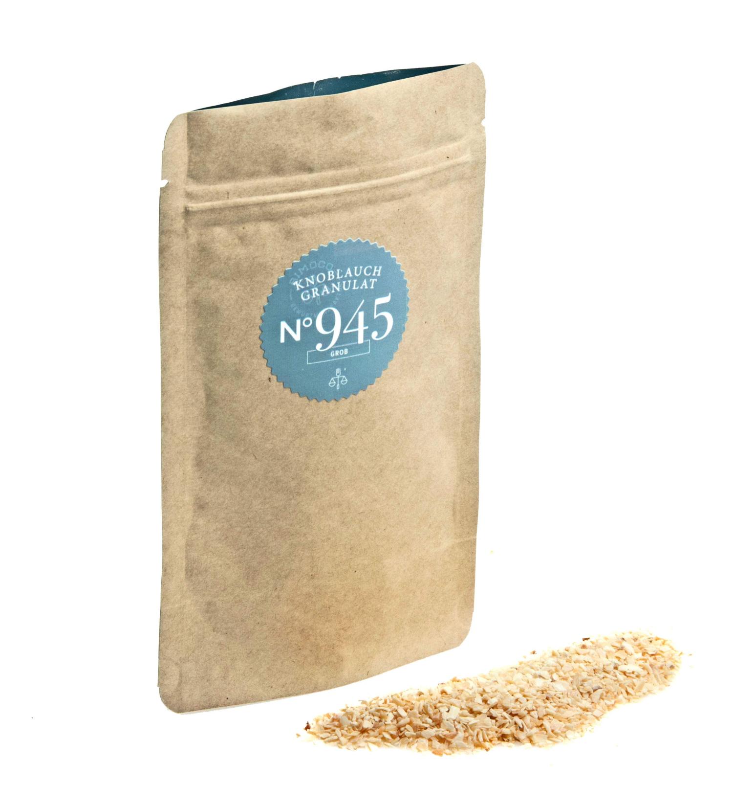 Rimoco n 945 Organic Garlic Granulate - Intense Dried Garlic Flakes | 1000g Fresh Piping Paper Bag | Hearty & Spicy Aroma | International Shipping Available - Buy Online on GoSupps.com