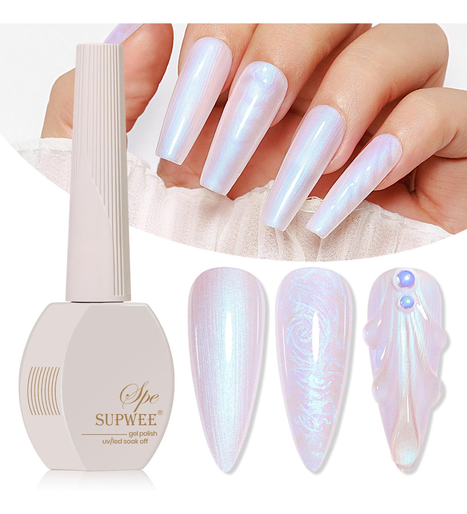Pearl Gel Nail Polish - 15ml Pearlescent Mermaid Shimmer UV Gel for Stunning Summer Nails - Buy Online on GoSupps.com
