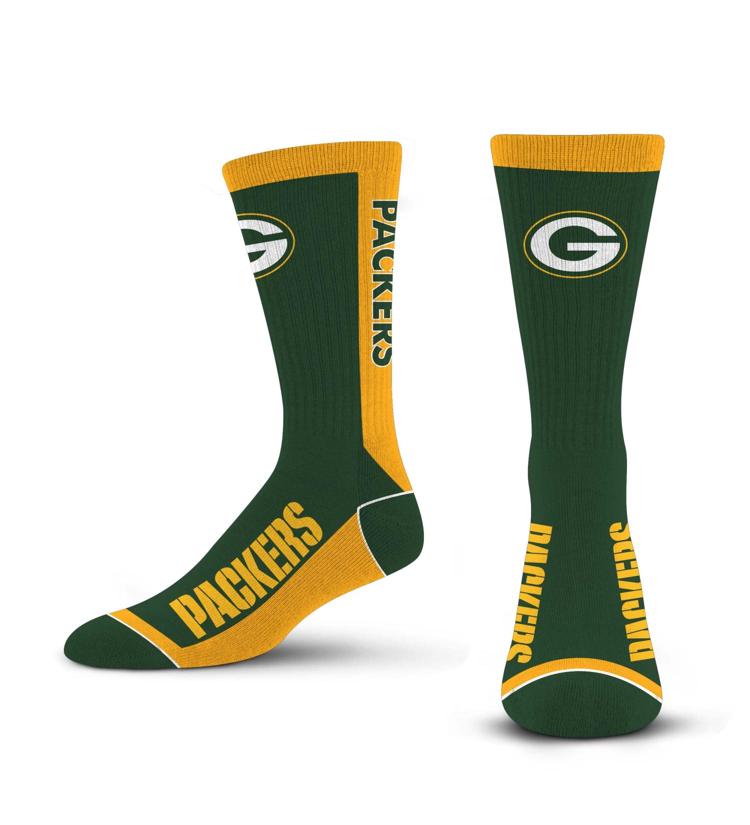 Fanatics for Bare Feet MVP NFL Team Socks 40-46 Green Bay Packers