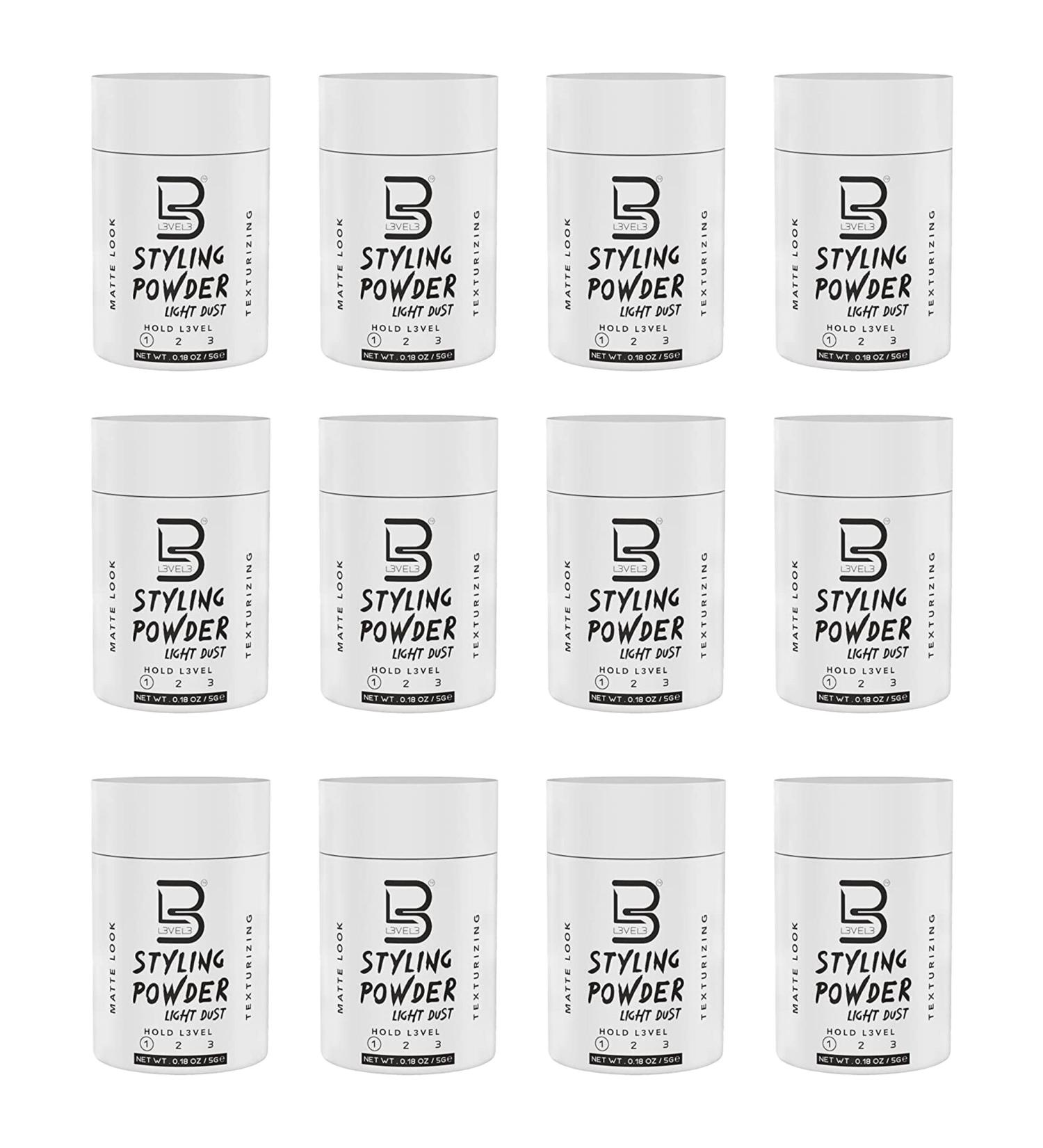 L3 Level 3 Travel Styling Powder - 0.18 oz Mens Hair Powder for Natural Look - Perfect for Travel - Sample Pack (12 White - Buy Online on GoSupps.com