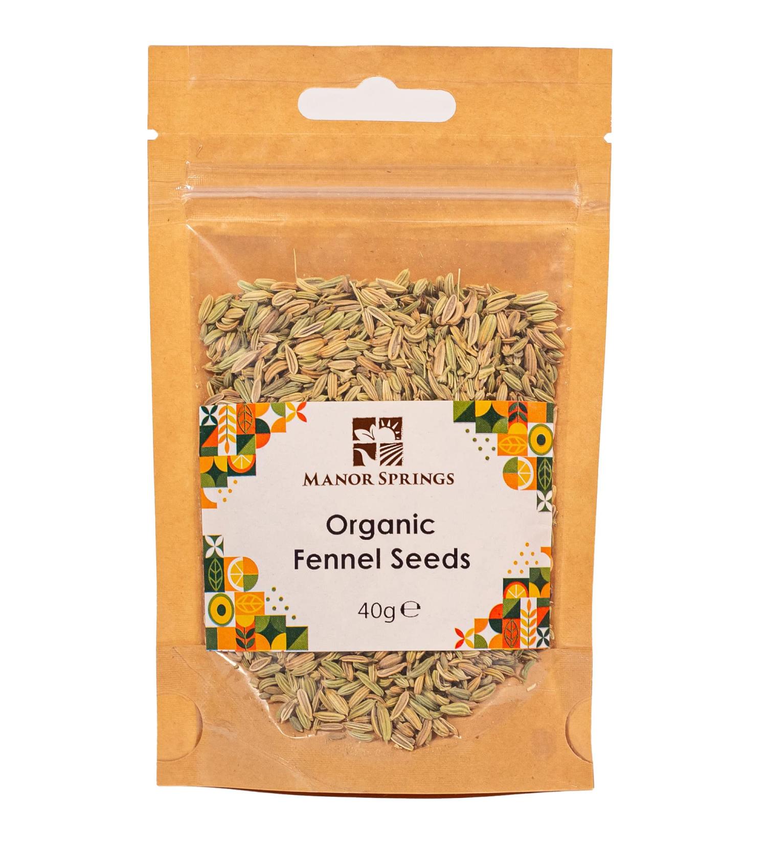 Manor Springs Organic Fennel Seeds 40g - Premium Quality & Certified Organic - Buy Online on GoSupps.com