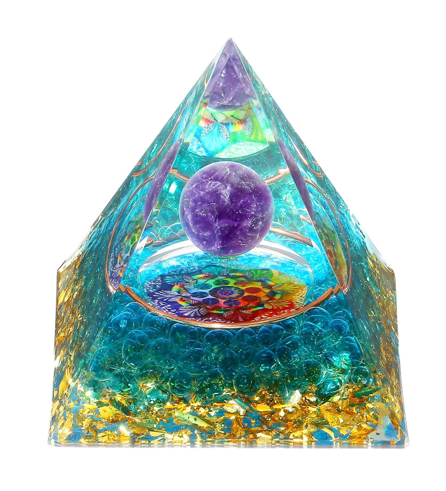 Shop Xiannvxi 2.4 Gemstone Pyramid Crystals - Amethyst & Green Aventurine for Meditation | Natural Spiritual Gifts for Men & Women - Buy Online on GoSupps.com