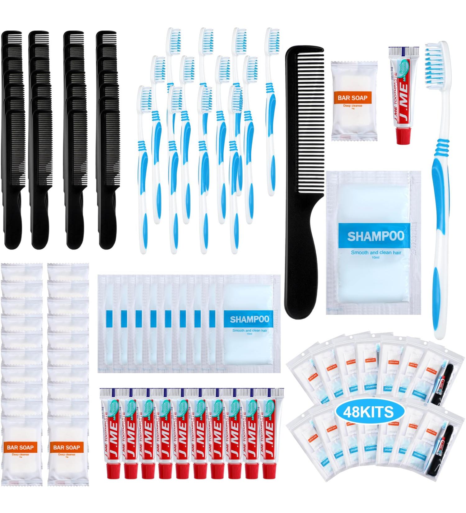 48 Sets Personal Hygiene Kit | Basic Toiletry Kits for Travel Charity and Business | Bulk Supplies for Men & Women - Buy Online on GoSupps.com