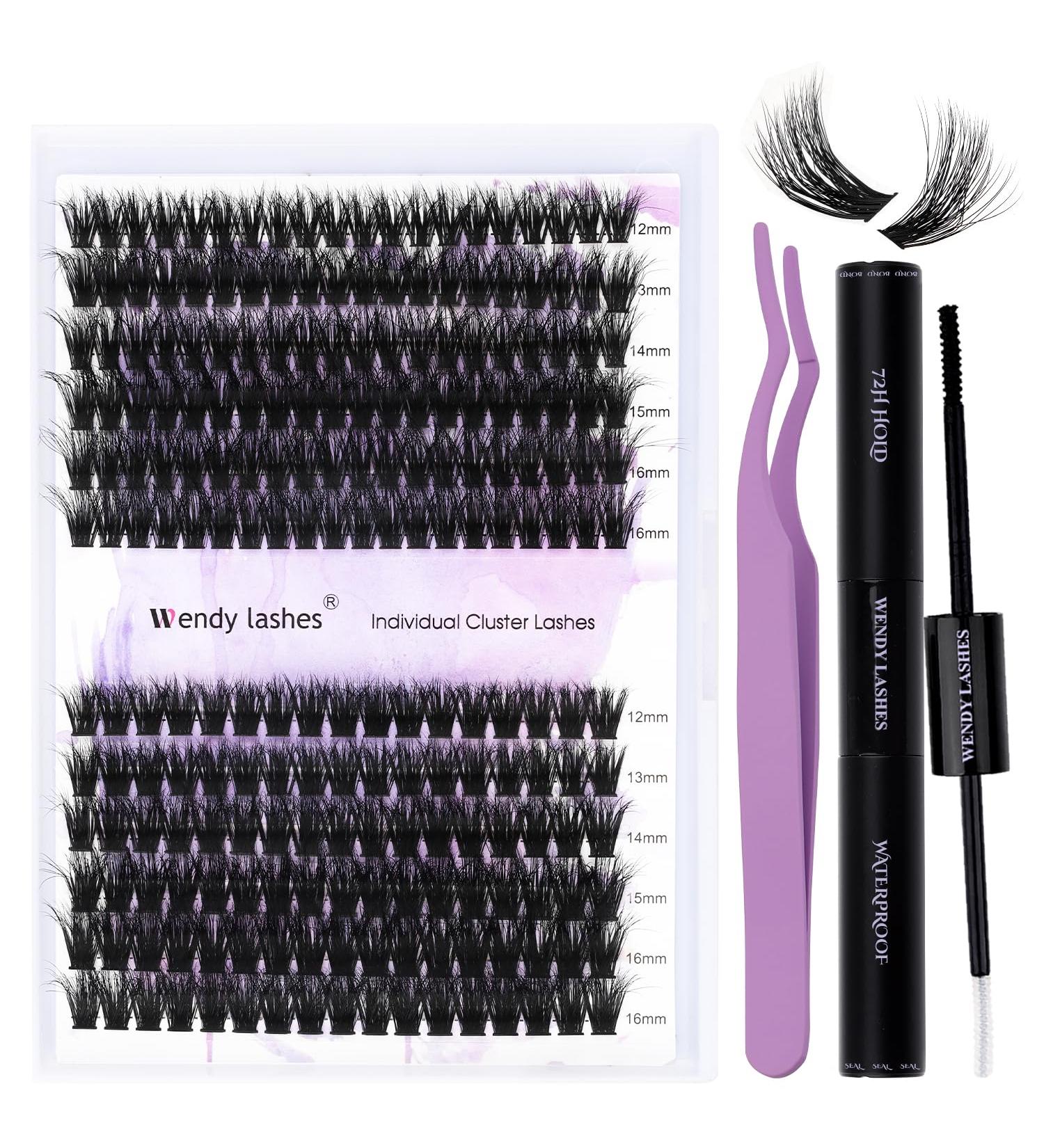 Shop WENDY Lash Extension Kit - 60D+80D D Curl Cluster Lashes for Stunning 3D Effect - Includes Lash Bond Seal & Applicator - International Shipping Available - Buy Online on GoSupps.com