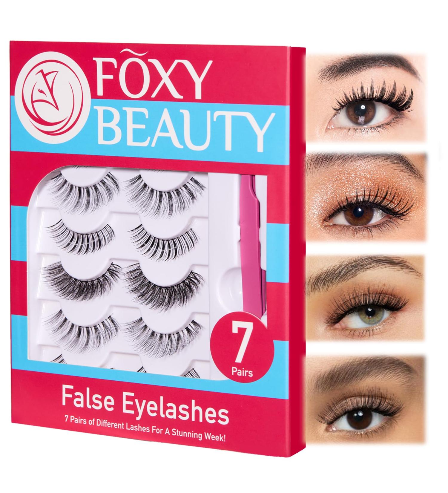 False Eyelashes & Lash Extension Kit - 7 Pairs Wispy Natural & Manga Fluffy Faux Mink Lashes | Reusable & Featherlight Clear Band - Shop Now - Buy Online on GoSupps.com