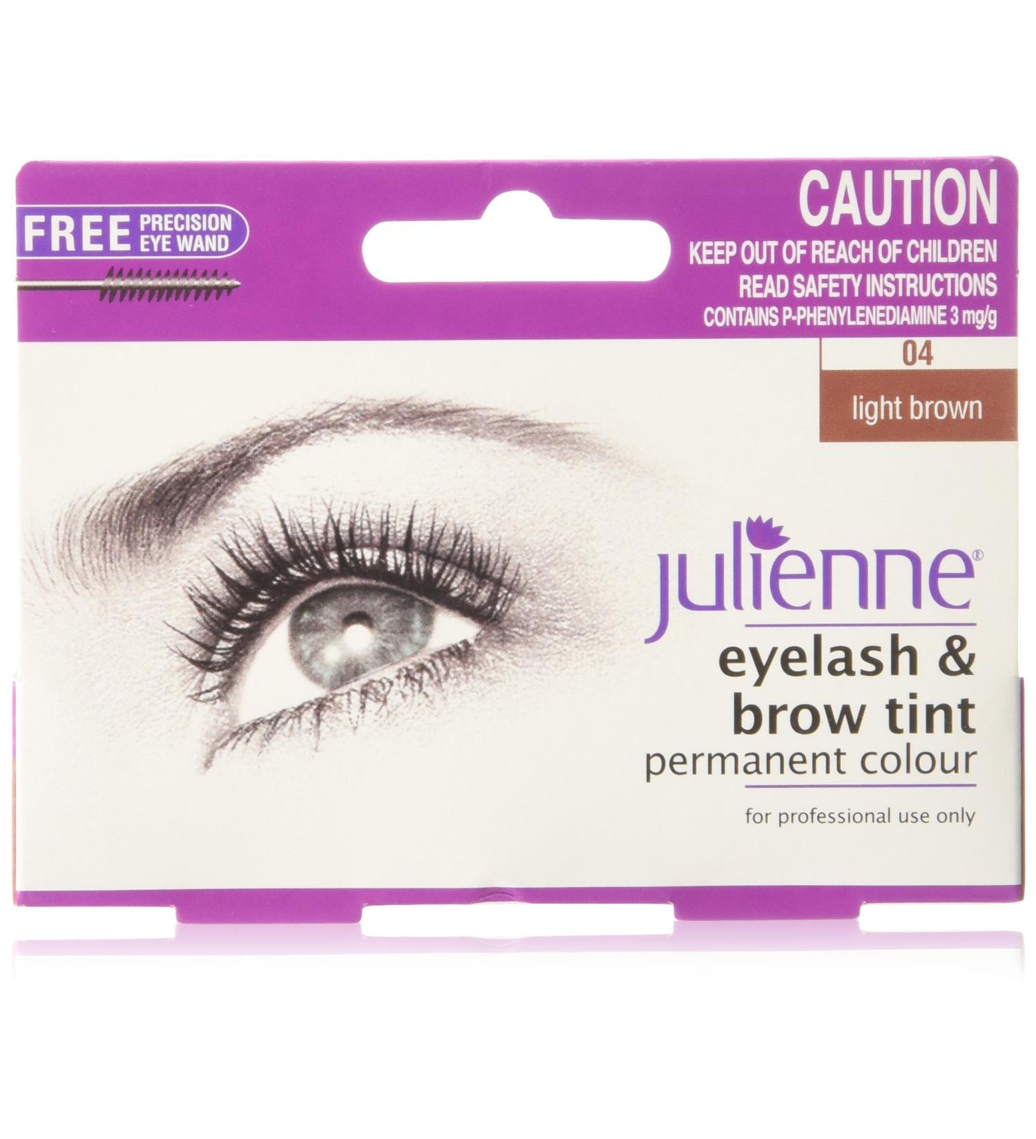 Julienne Eyelash & Eyebrow Permanent Light Brown 04 Tint 15ml - Long-lasting Color - Buy Online on GoSupps.com