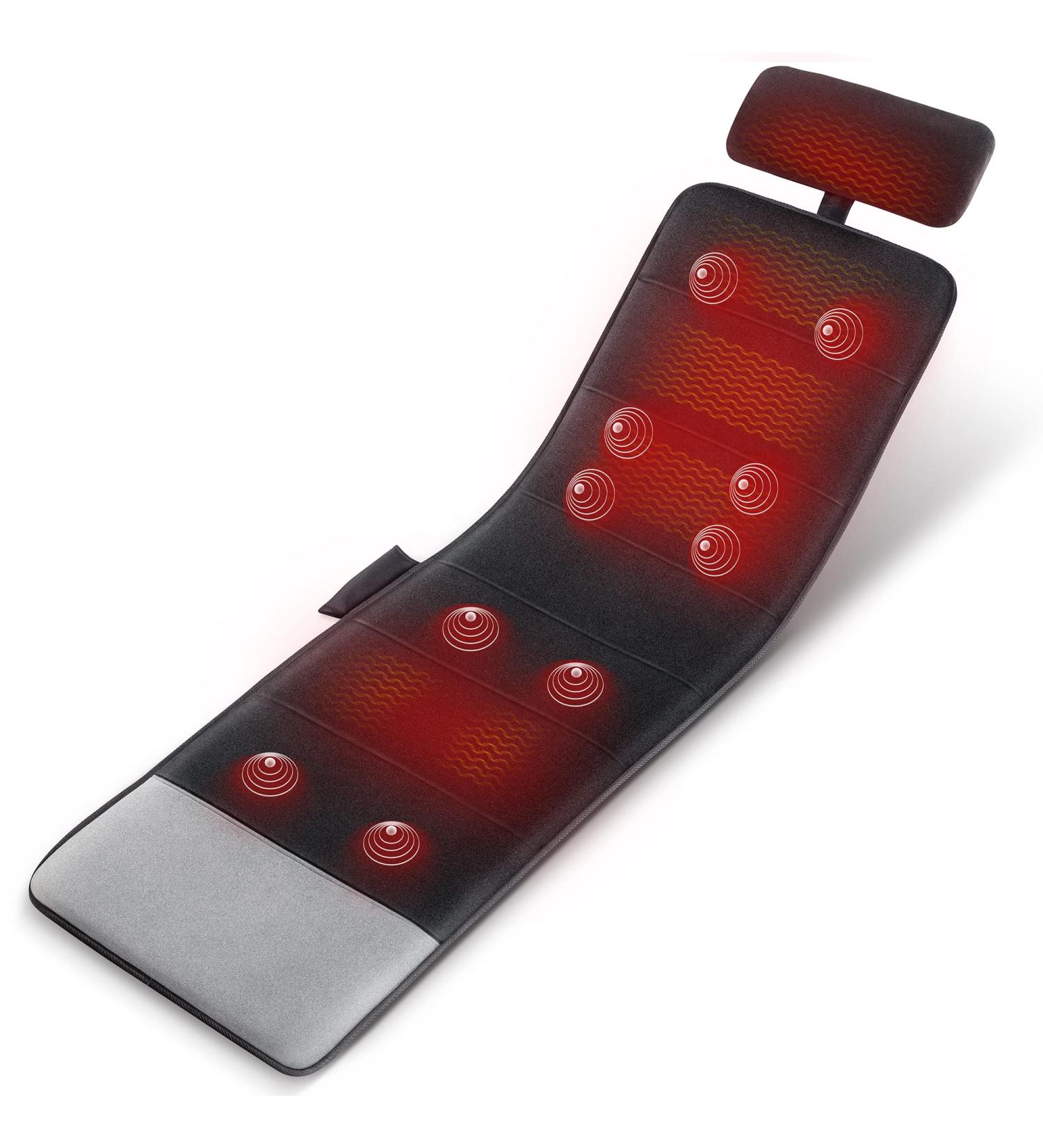 Mynt Vibration Massage Mat with 10 Motors & 6 Heating Pads - Electric Full Body Massage Pad for Pain Relief and Relaxation in Gray - Buy Online on GoSupps.com