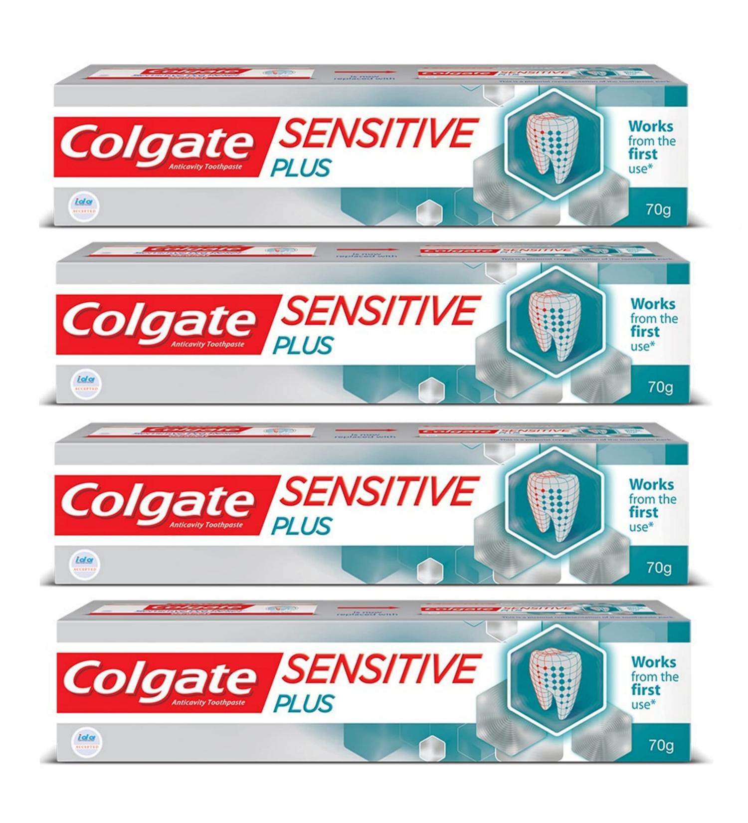 Colgate Sensitive Plus 70Gm Toothpaste for Sensitivity Relief (280Gm Pack of 4 70Gm Each). - Buy Online on GoSupps.com