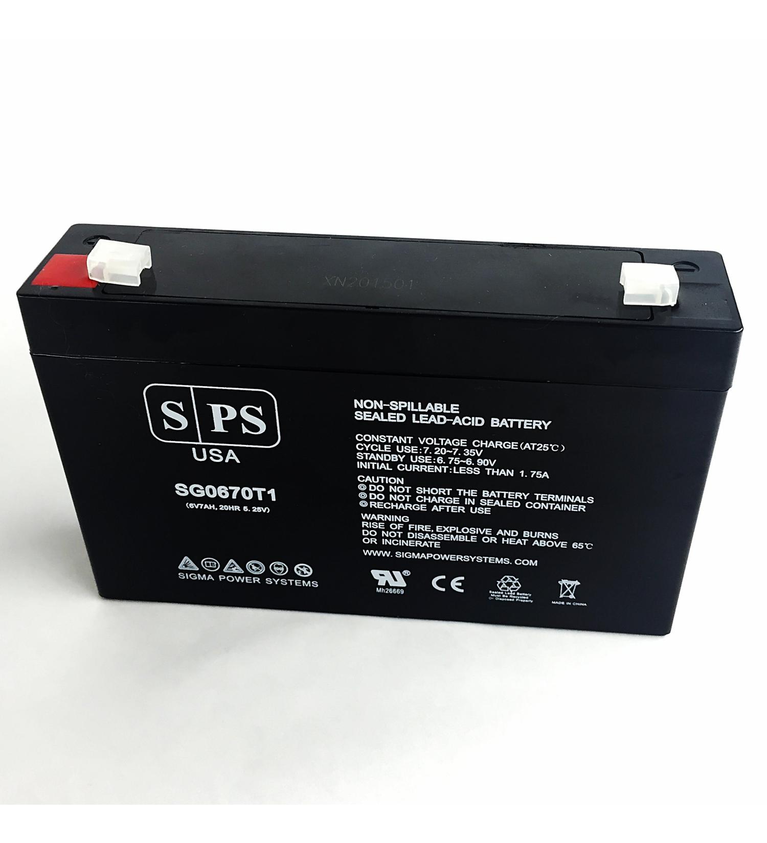SPS Leoch DJW6-7.0 DJW 6-7.0 UPS 6V 7Ah Replacement Battery Brand