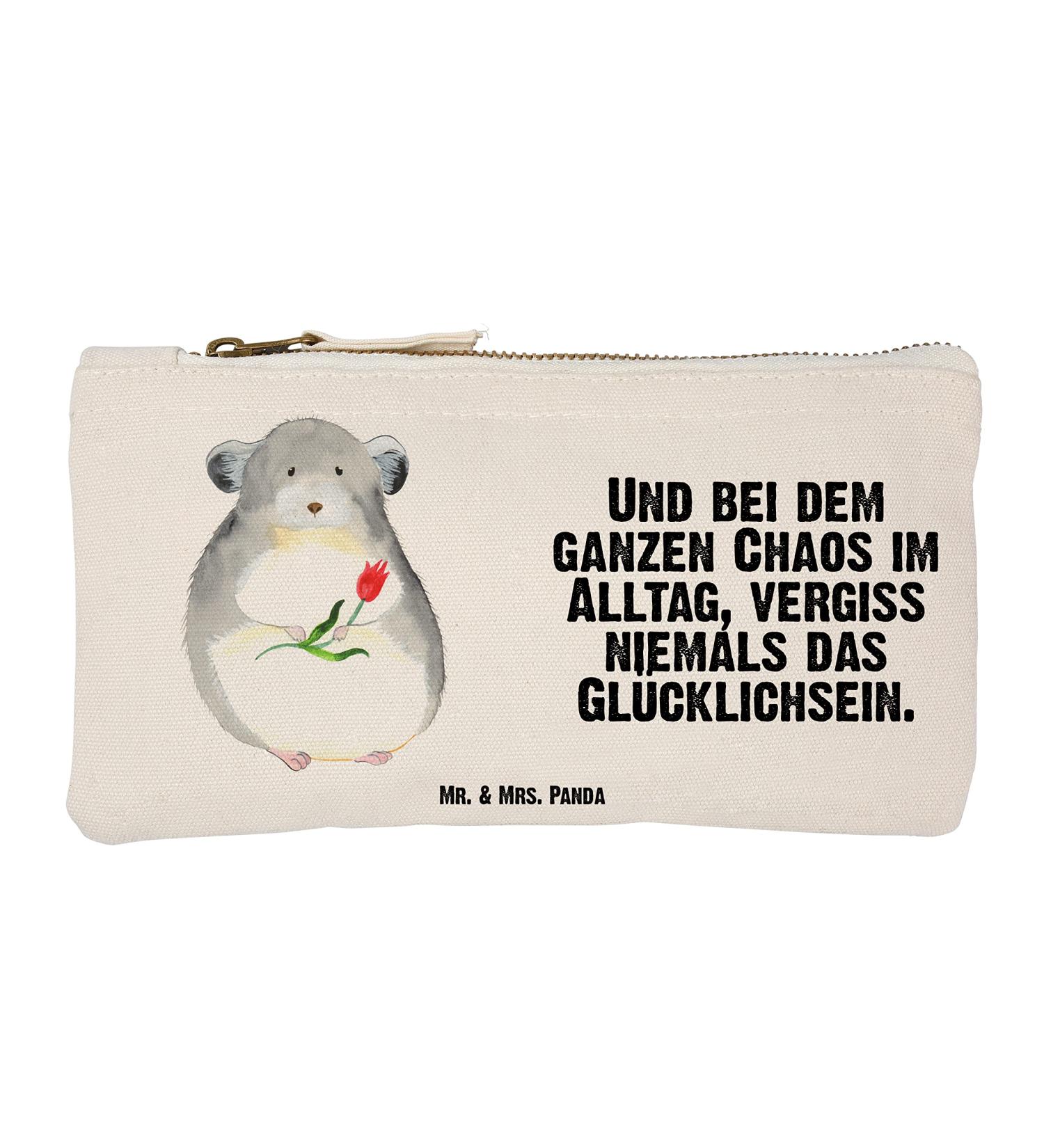 Mr. & Mrs. Panda Chinchilla Flower Makeup Bag Size S - Cute Animal Motif Gift for Depression & Good Mood - Buy Online on GoSupps.com