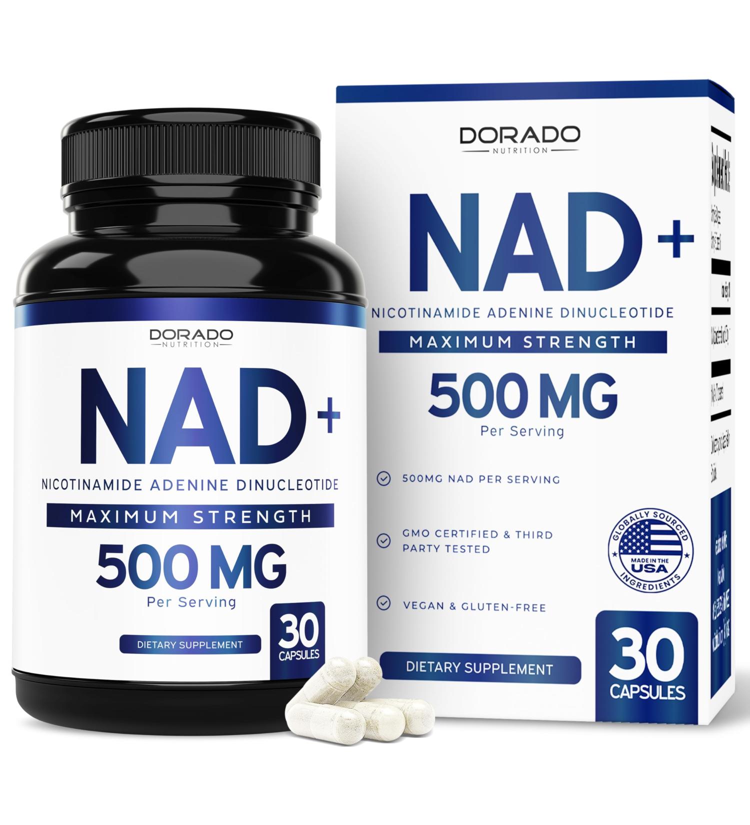 NAD Supplement (500mg of 95% Pure NAD+ Per Serving) NMN Supplement NAD Nicotinamide Riboside Support (Third Party Tested Vegan Safe Non-GMO No Fillers & Made in the USA - 30 Vegan Capsules) 30 Count (Pack of 1) - Buy Online on GoSupps.com