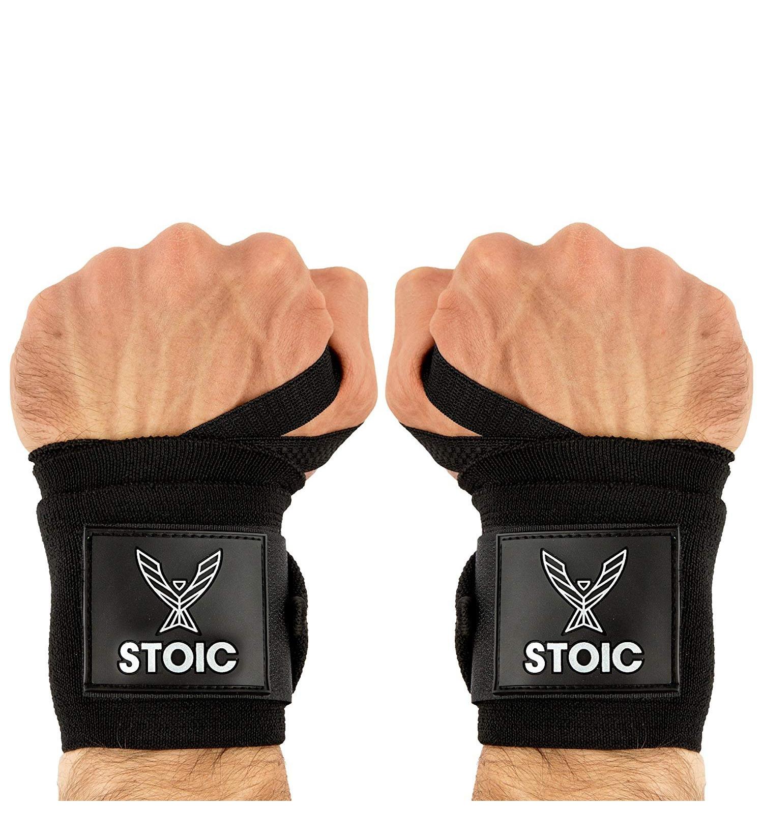 Stoic 18 Wrist Wraps - Professional Grade for Weightlifting, Powerlifting, Cross Training - Men and Women - Black - Buy Online on GoSupps.com