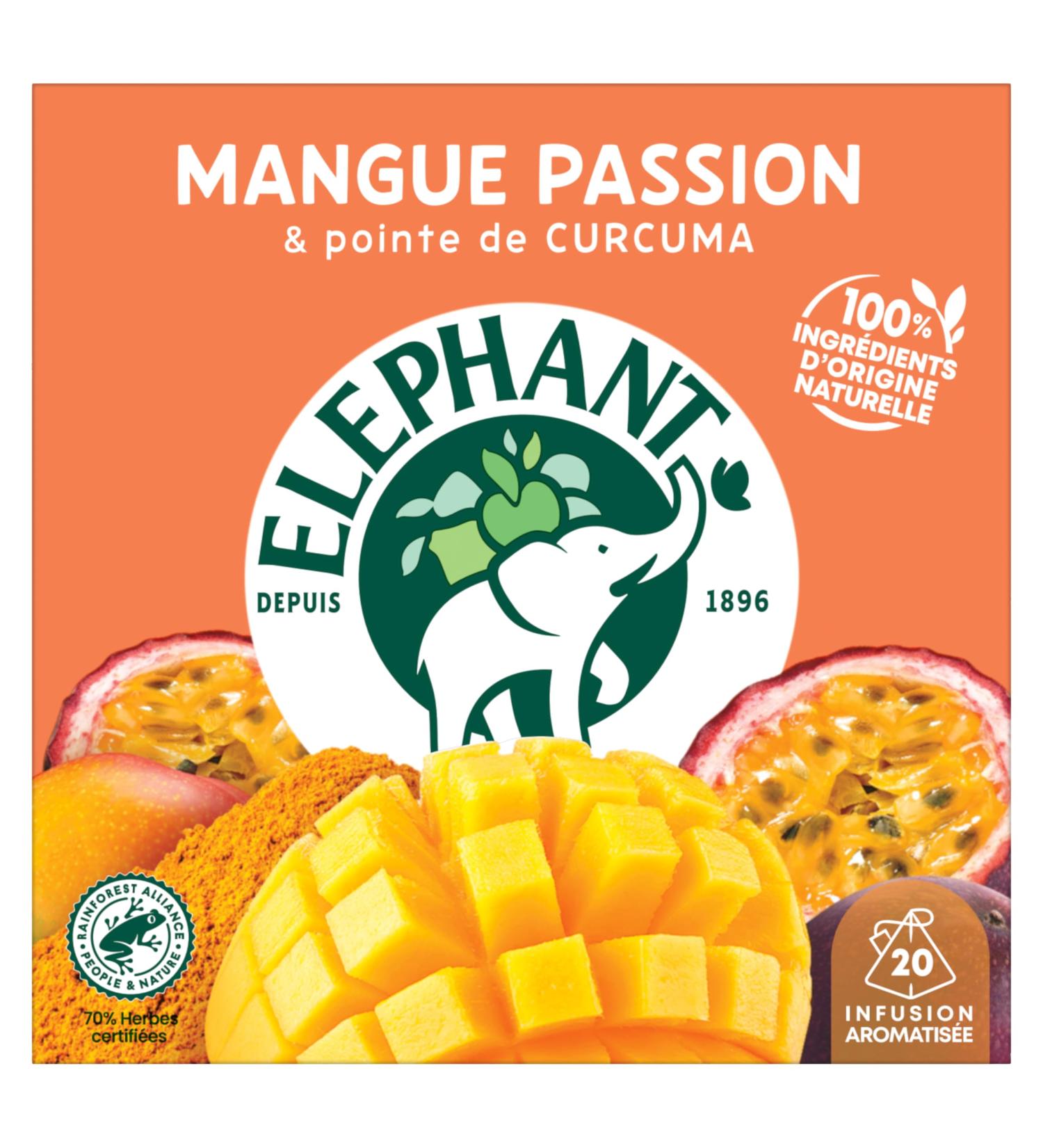 Elephant Flavored Infusion Mango Passion Flavor Rainforest Alliance Certified 100% Natural Ingredients 20 Sa - Buy Online on GoSupps.com