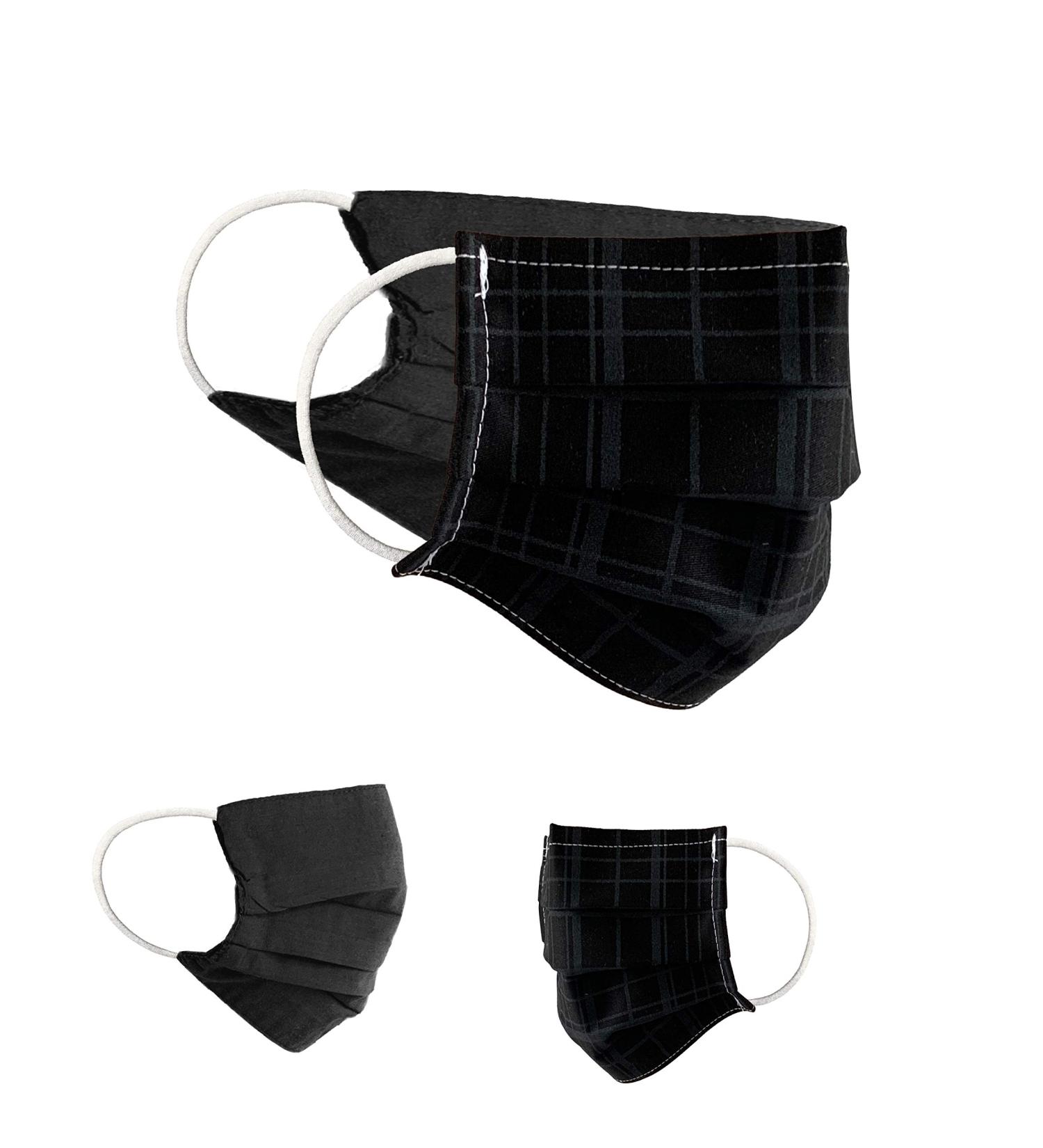 BAF Community Masks 2-Pack Unisex Cotton Washable Mouth & Nose Protection with Motif - Black/White - Buy Online on GoSupps.com