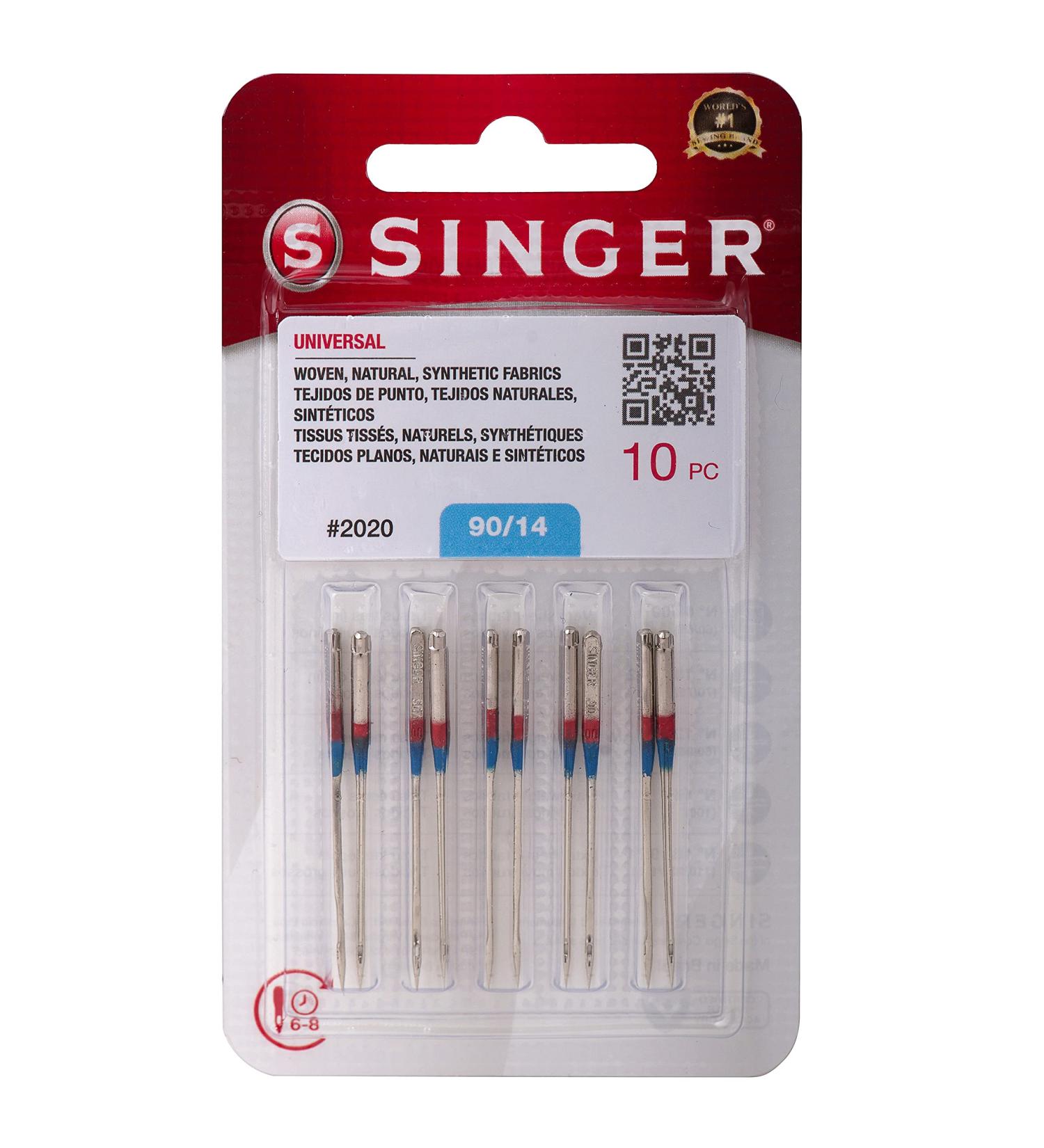 SINGER 10-Pack Universal 2020 Sewing Machine Needles, Size 90/14
