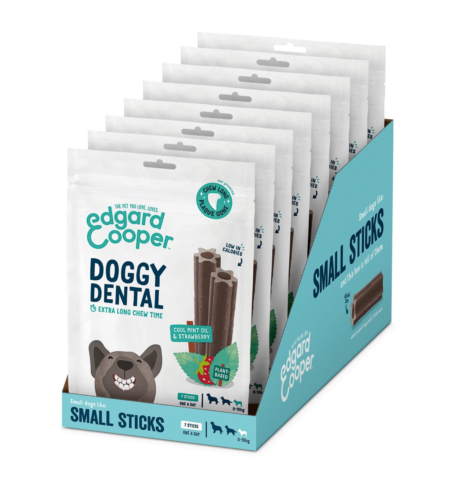 Buy Edgard & Cooper Dental Stick Treats for Dogs - Mint & Strawberry | Natural Low Calorie Fresh Breath - 840g (8 Packs) - Buy Online on GoSupps.com