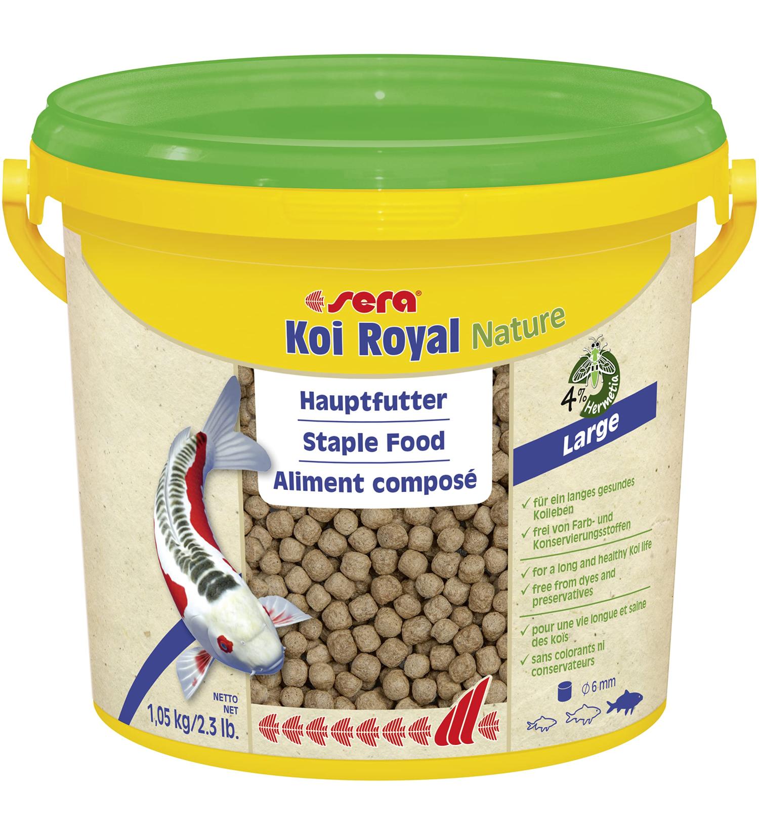 Sera 07126 Koi Royal Nature Large - Premium 6mm Koi Fish Food (3.8L) | Natural Preservative-Free Feed for Healthy Koi Growth - Buy Online on GoSupps.com