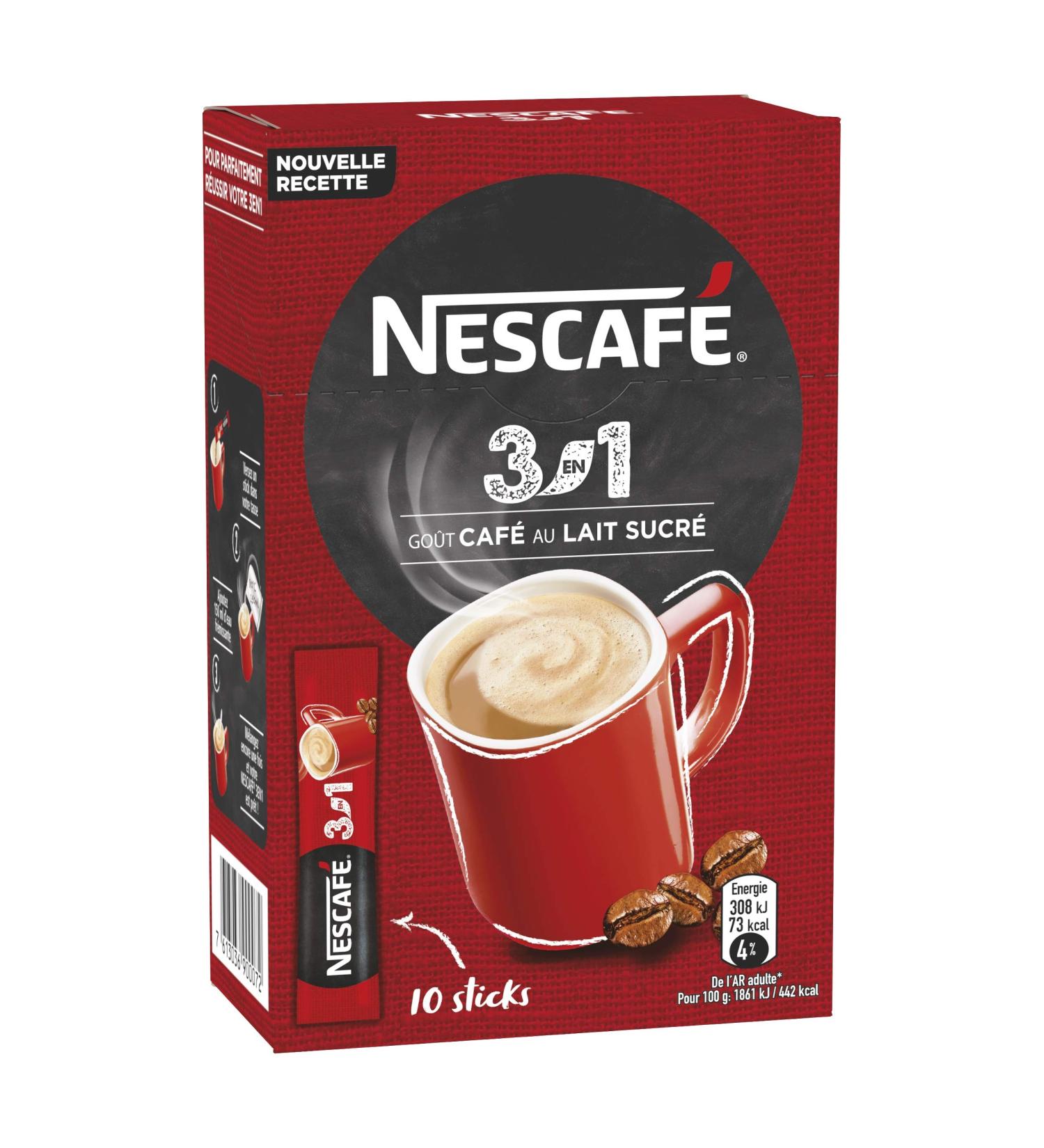 NESCAF 3en1 Caf au lait sucr Caf soluble 5 Bo tes de 10 Sticks (165g chacun) - Buy Online on GoSupps.com