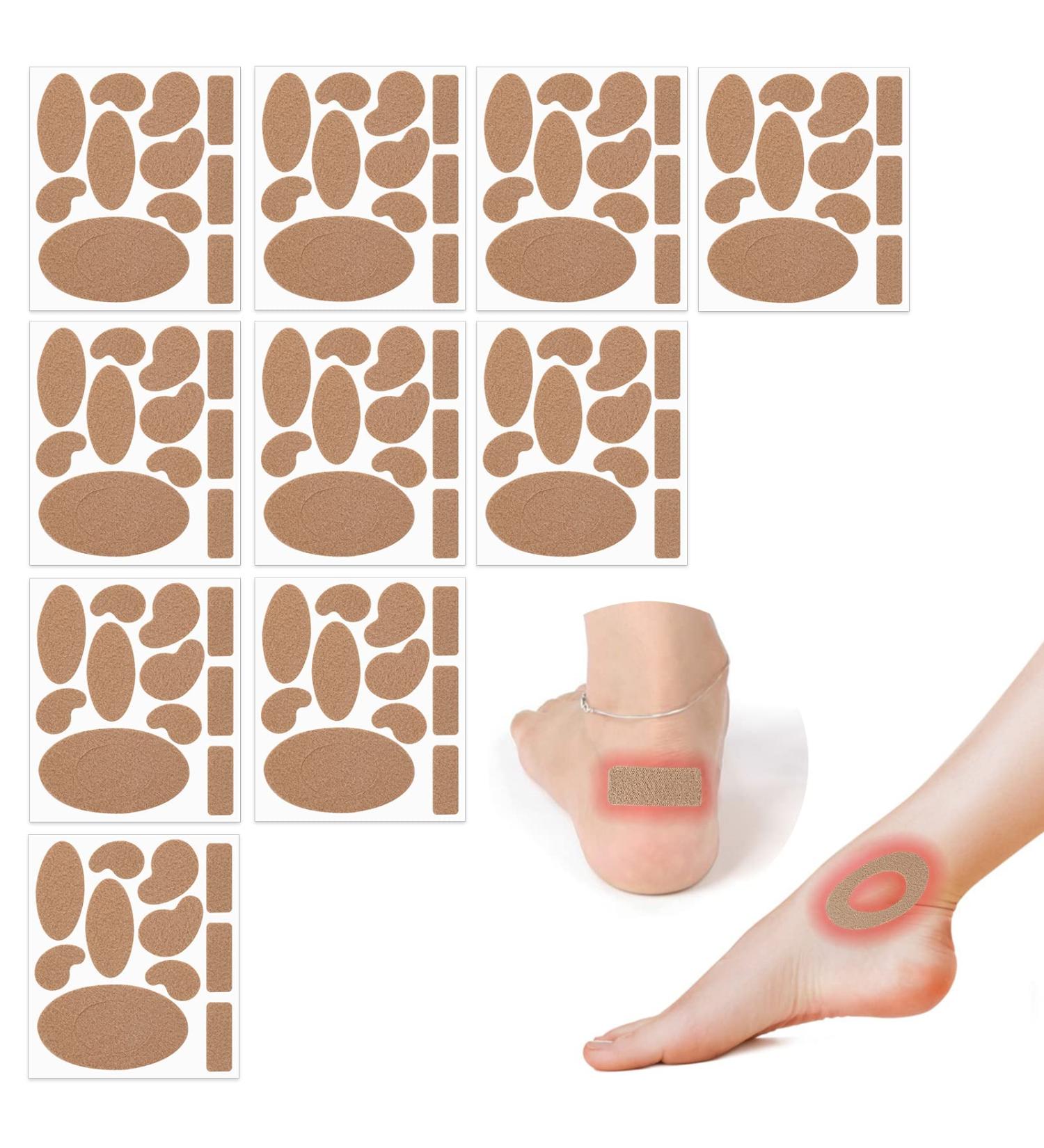 WLLHYF 10 Sheets Moleskin Tape Flannel Adhesive Pads - Blister Prevention & Moisture-Wicking Heel Stickers for Foot Protection - Buy Online on GoSupps.com