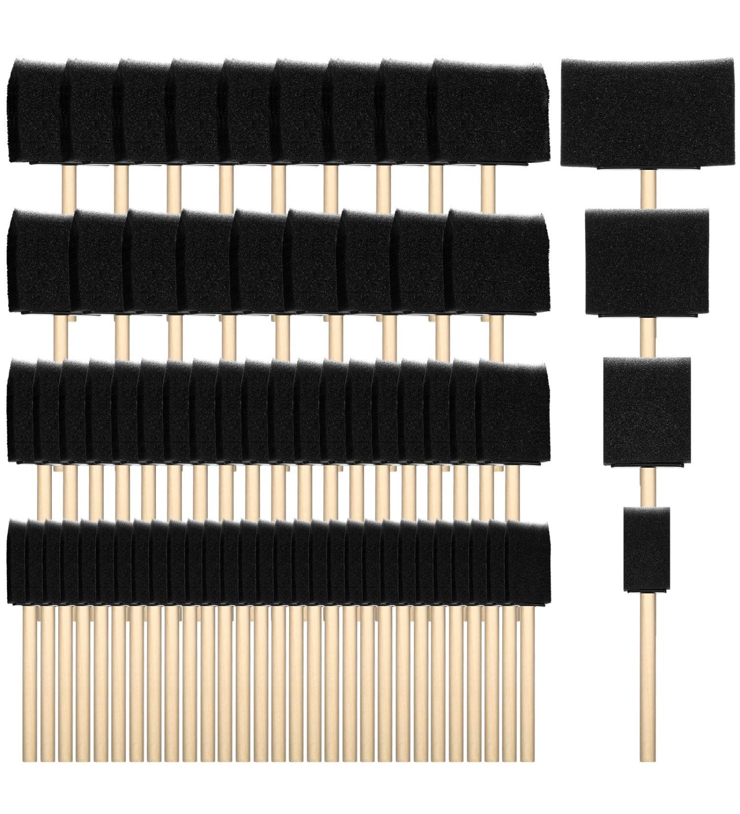 100 Pack Foam Paint Brushes - 1, 2, 3, 4 Inch Assorted Sizes - Ideal for Painting, Staining, Polyurethane and Crafts - Buy Online on GoSupps.com