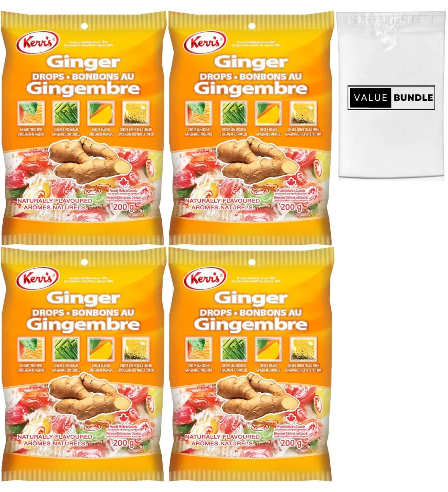 Value Bundle: Kerrs Candy - GINGER DROPS - Individually Wrapped Candy - Snacks & Candies For Adults and Kids - Bonbon - Hard Candy - Custom Value Bundle Branded Package of 4 (Ginger Drops) - Buy Online on GoSupps.com