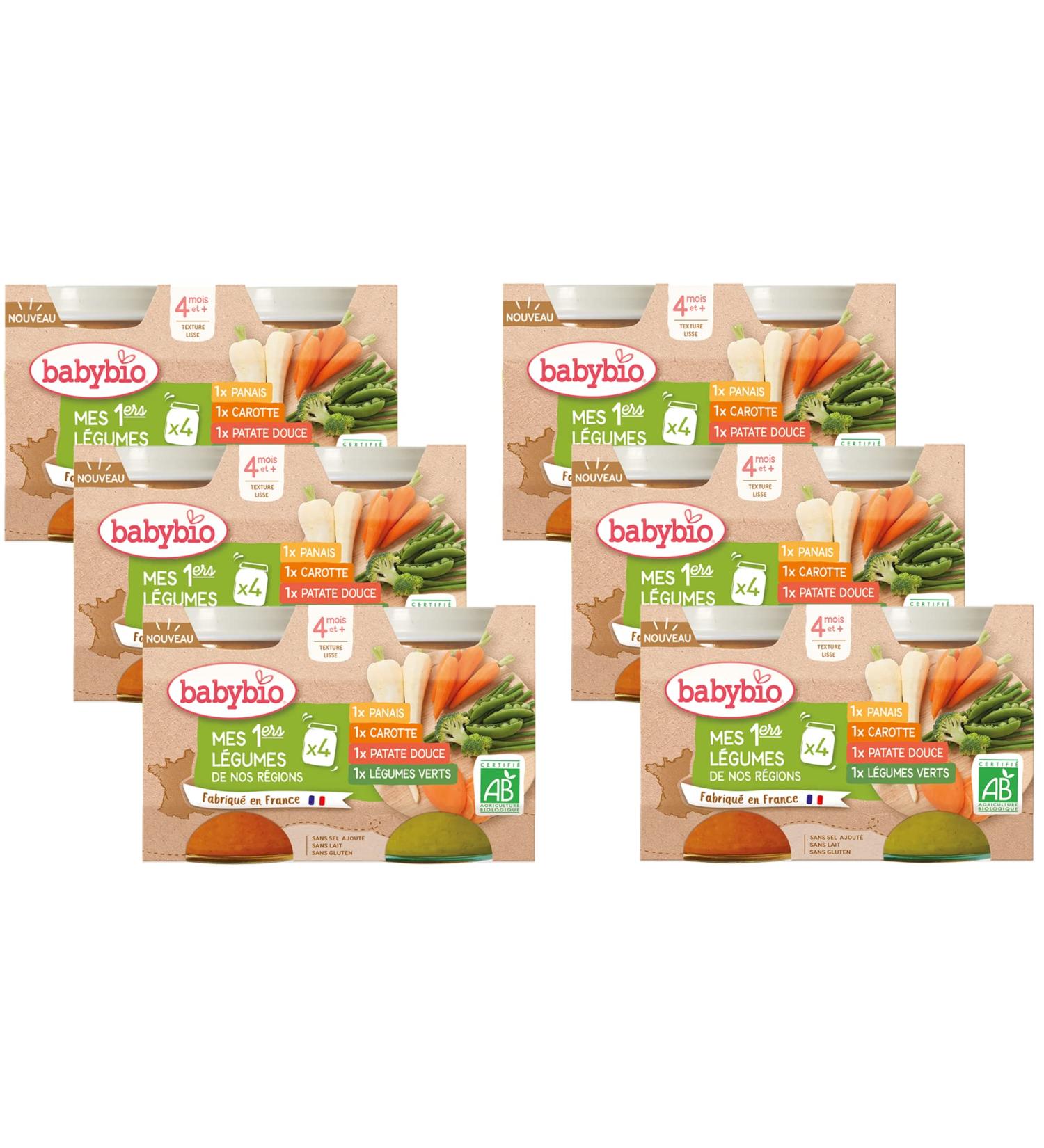 Babybio Multipack Vegetable Pots - Organic - 4+ months - 4x130g - Pack of 6 - Buy Online on GoSupps.com