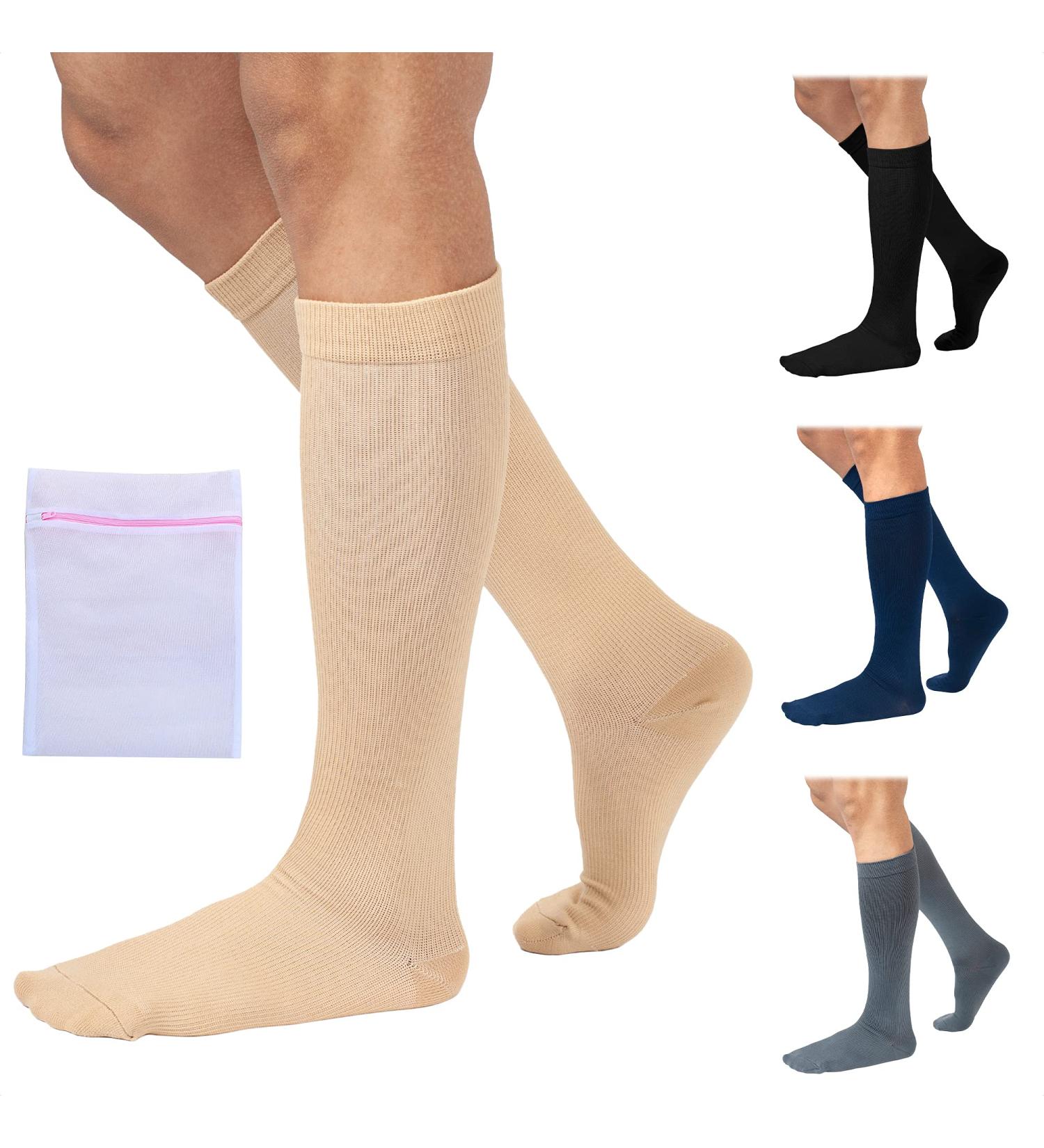 360 RELIEF - Flight Compression Socks Supports | Blood Circulation Travel Work L-XL Beige - Buy Online on GoSupps.com