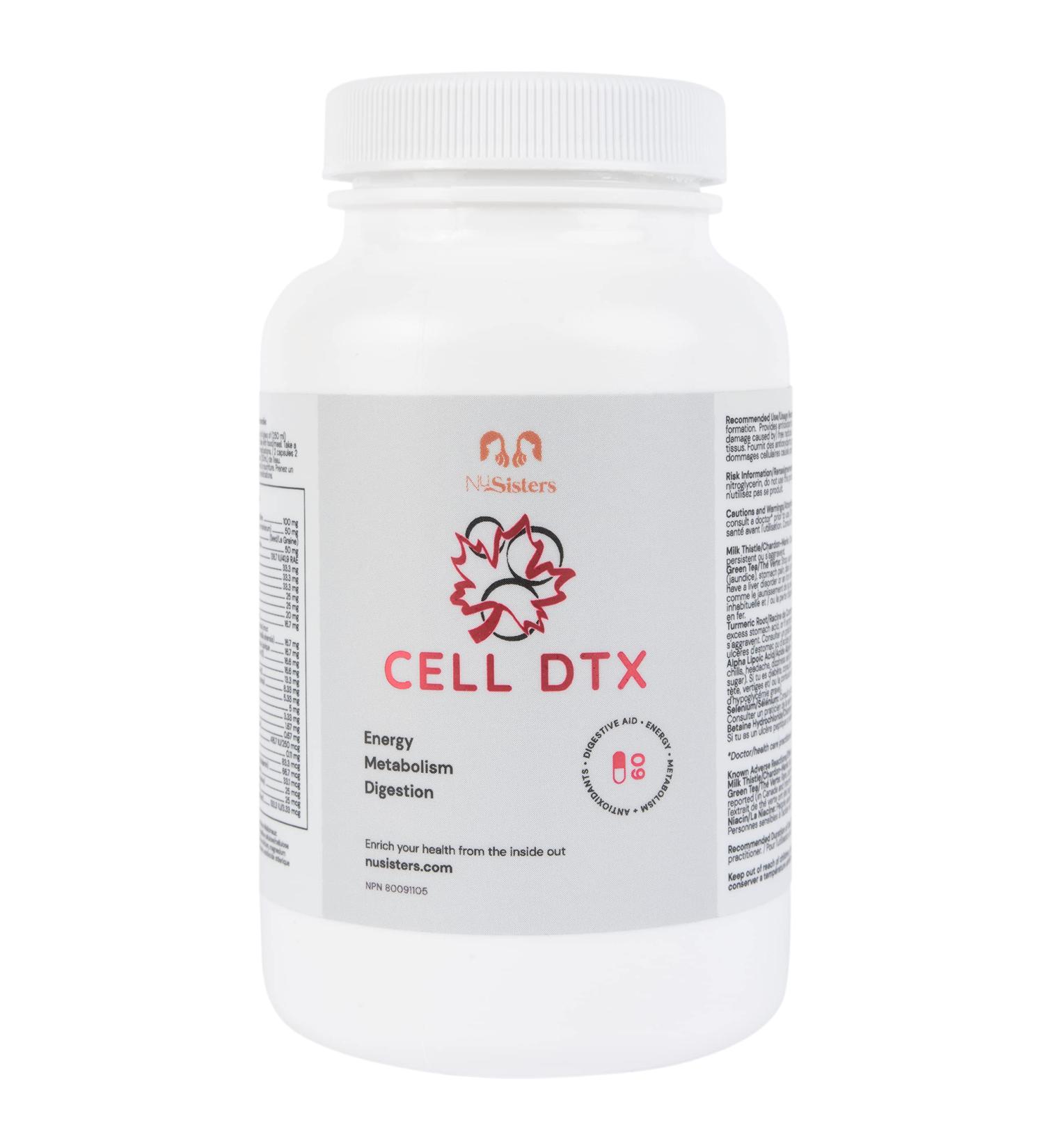 Immediate Sustained Energy Mental Clarity Focus Healthy Digestion Natural Antioxidants Stronger Immune System -CELL DTX (60 capsules) - Health Canada Licensed NPN #80091105 - Buy Online on GoSupps.com