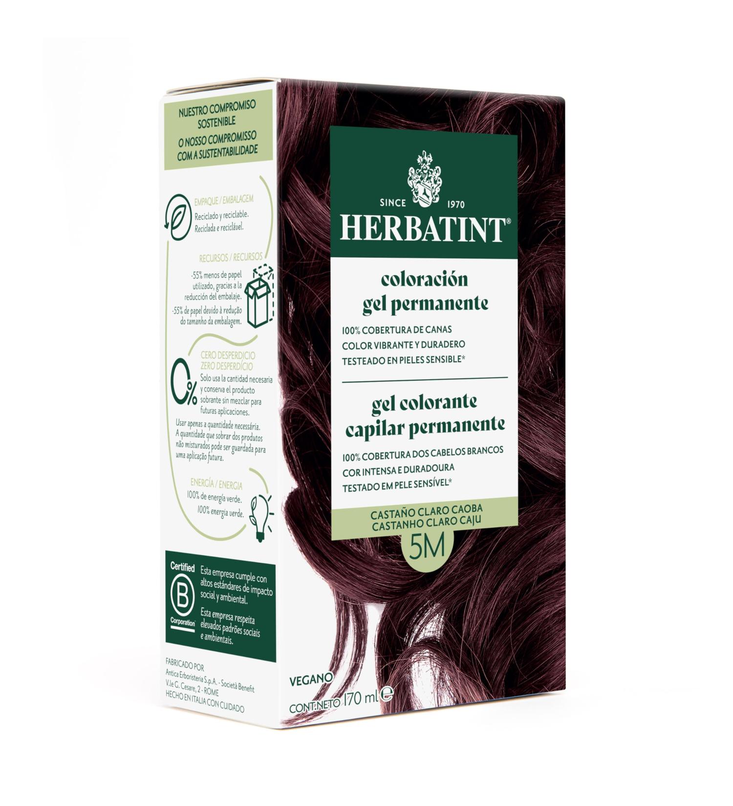  Herbatint Herbatint Permanent Hair Colour Gel 5m Light Mahogany Brown 170ml | Ammonia-free optimal grey coverage vegan formula with 8 plant extracts - Buy Online on GoSupps.com
