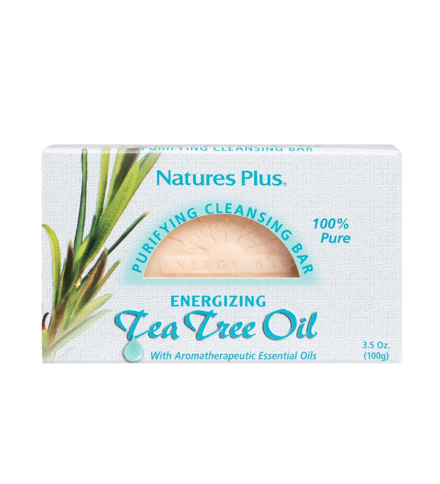 Natures Plus Purifying Cleansing Bar with Tea Tree Oil - 100% Natural Skin Health Soap - 3.5 oz - Buy Online on GoSupps.com