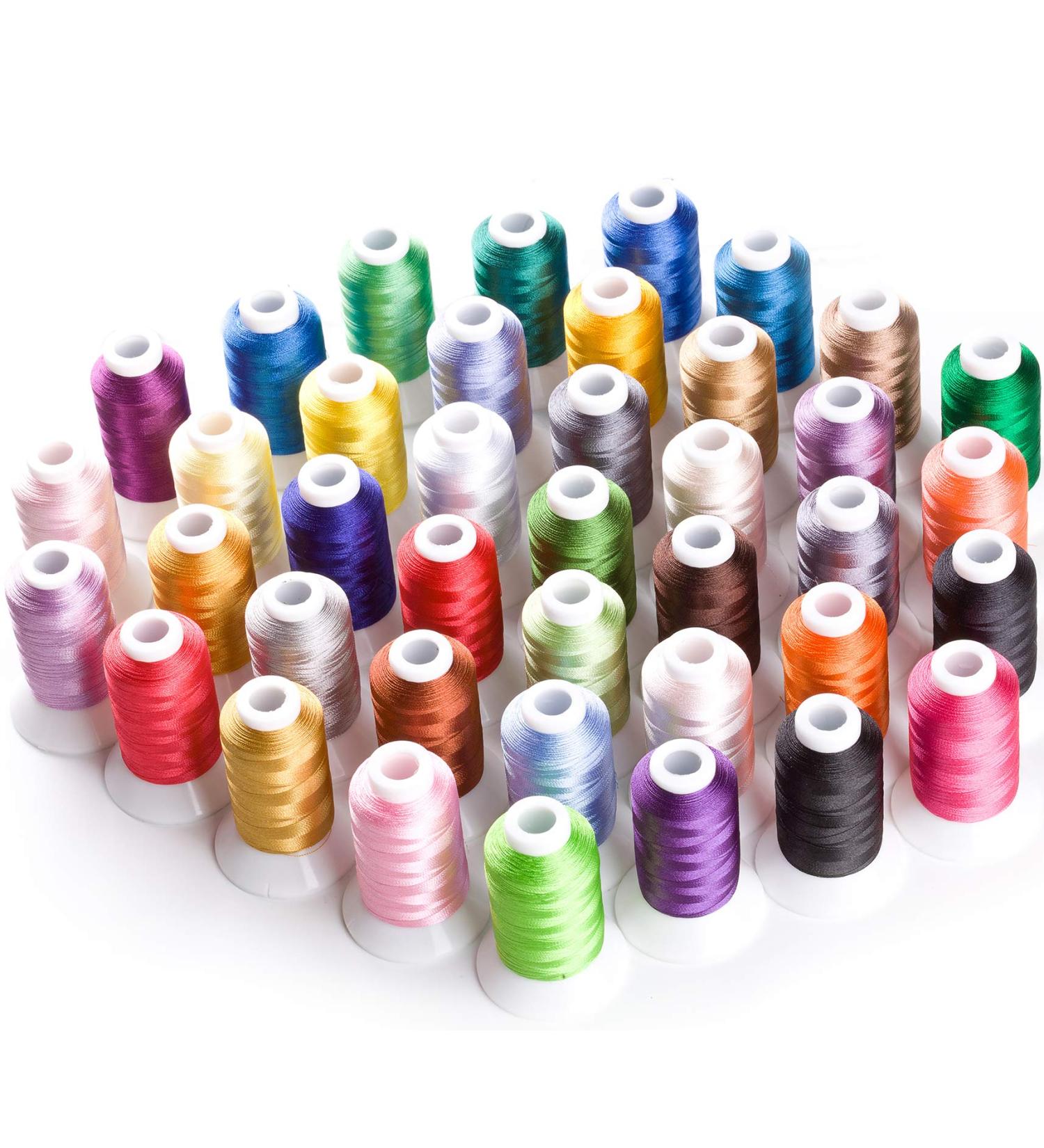 Simthread 40 Colors Polyester Embroidery Thread Kit for Brother, Janome, Singer - 550Y(500M) - Buy Online on GoSupps.com