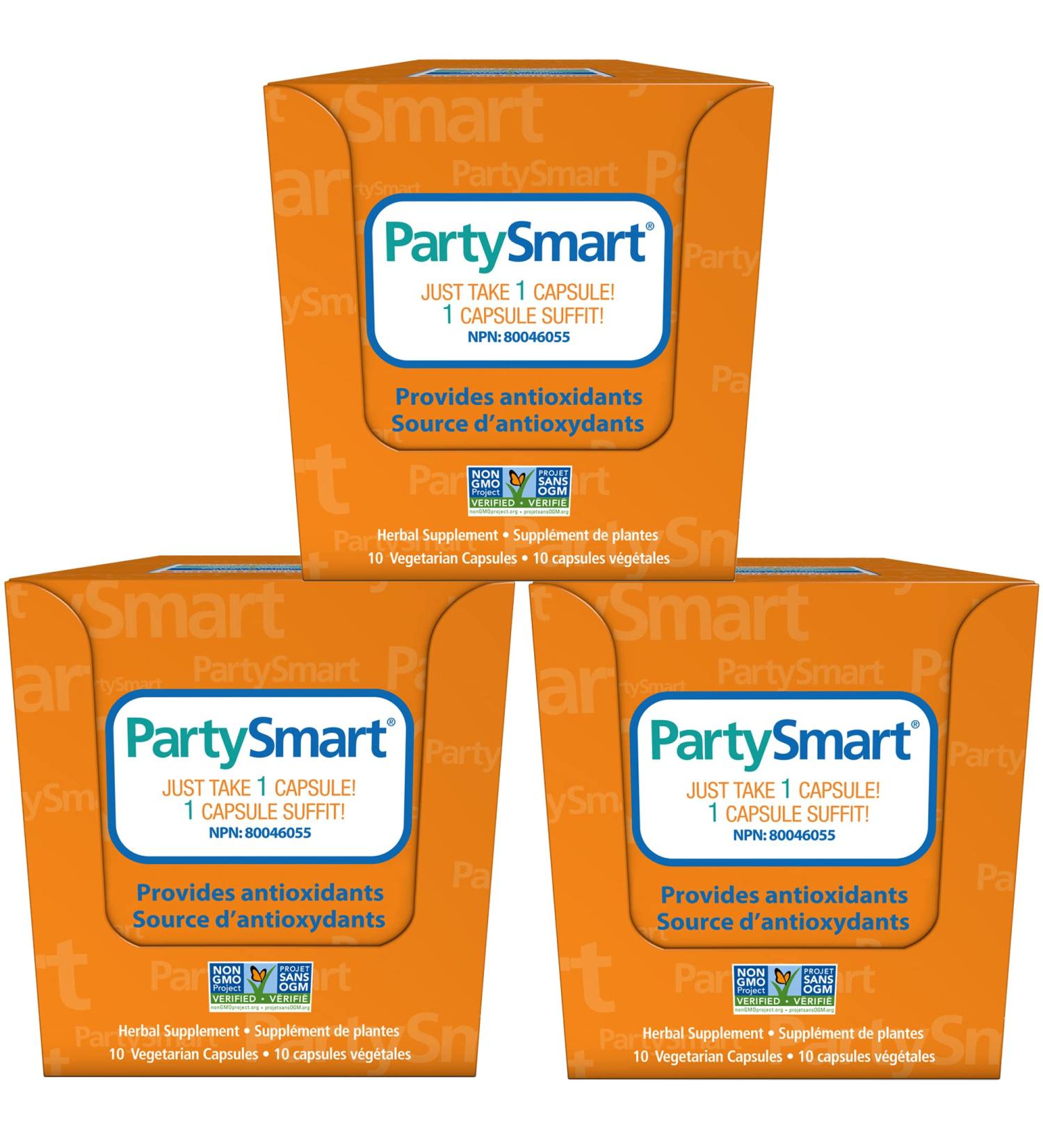 Himalaya PartySmart 10 Vegetarian Capsules Provides Antioxidants Non-GMO Plant-based 250 mg 3 Pack 10 count (Pack of 3) - Buy Online on GoSupps.com