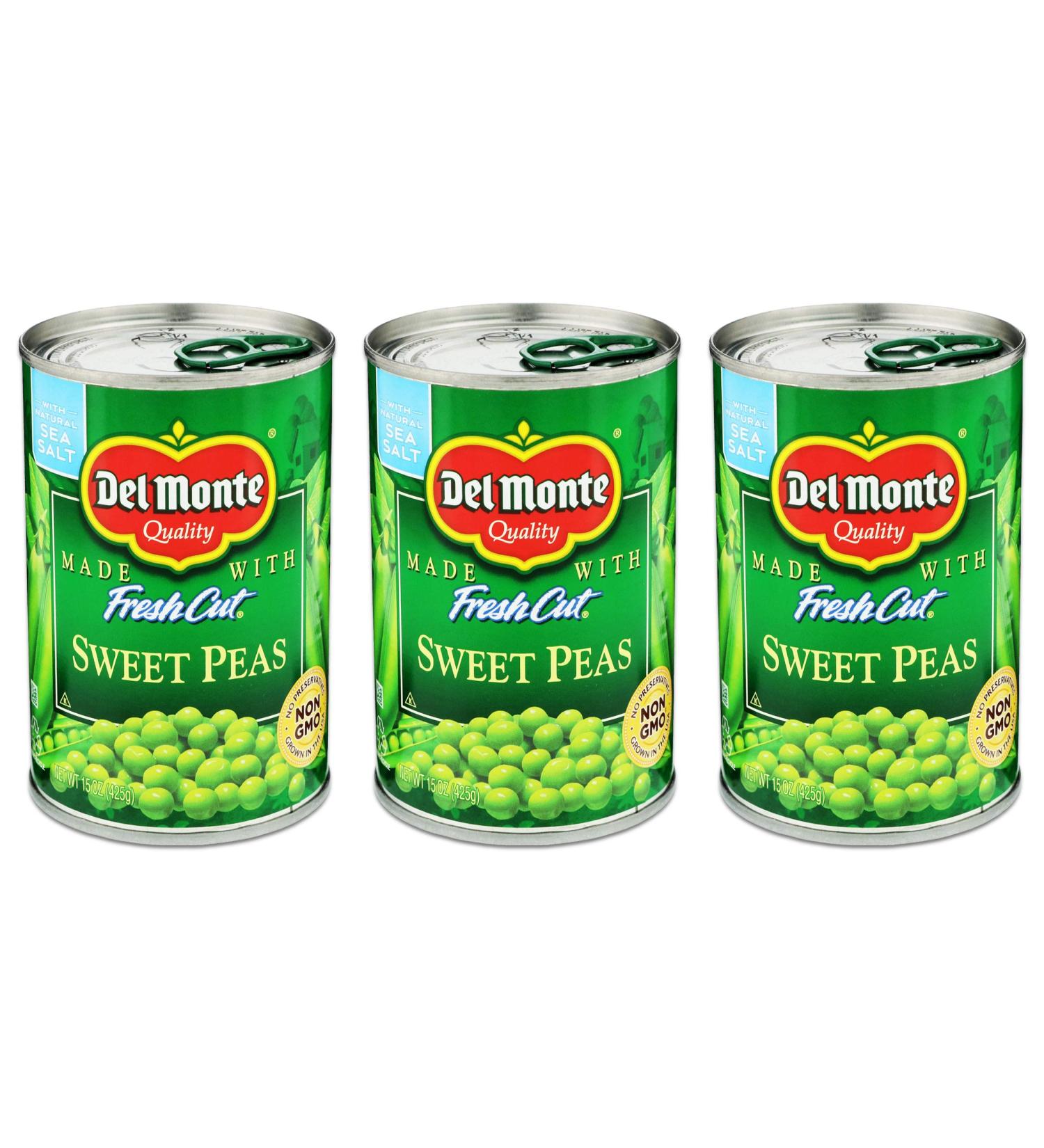 Del Monte Fresh Cut Sweet Peas - with Sea Salt 15 oz. (Pack of 3) 15.0 Ounce (Pack of 3)