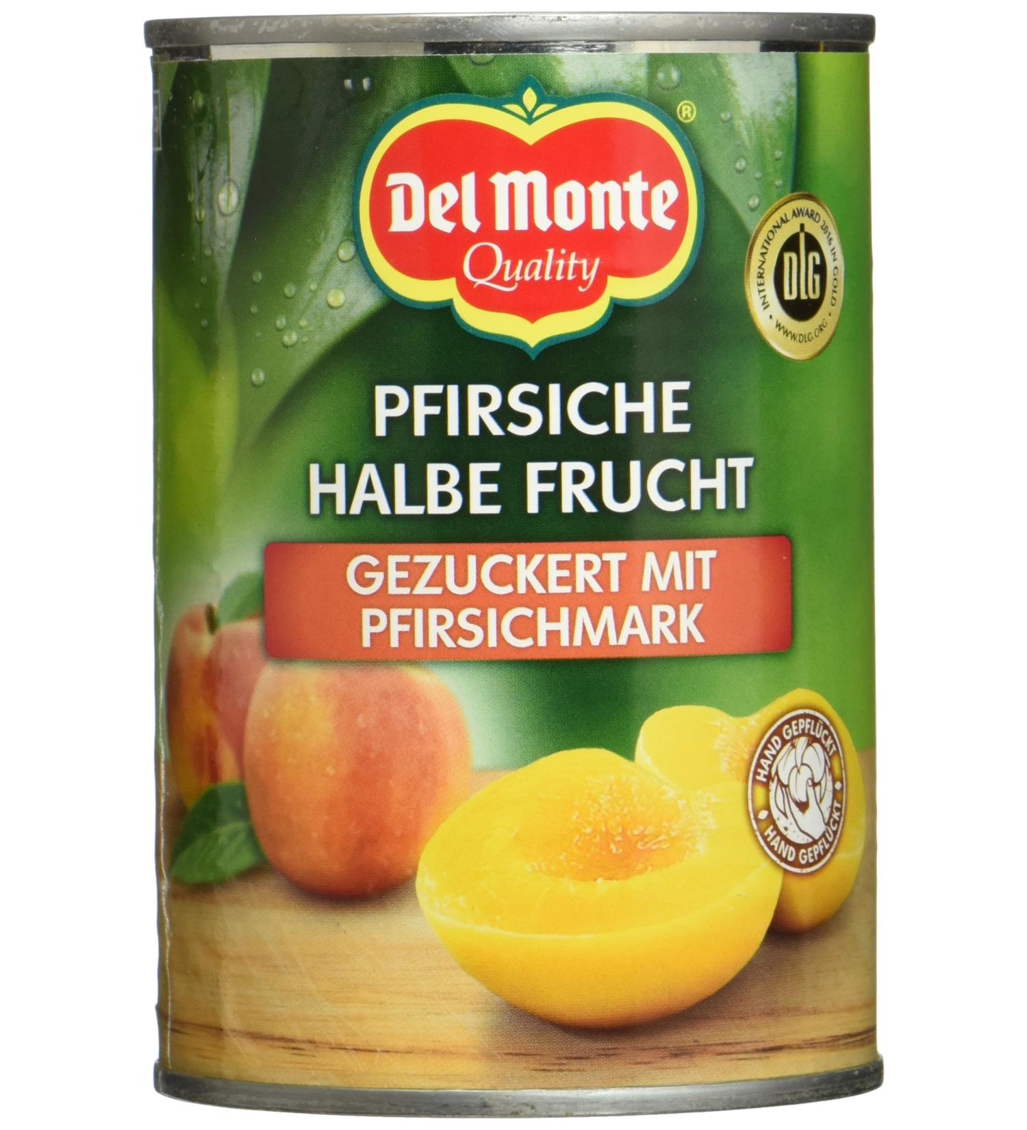 Buy Del Monte Peaches 1/2 Fruit in Pulp - Pack of 12 Cans (420g Each) | International Shipping Available - Buy Online on GoSupps.com