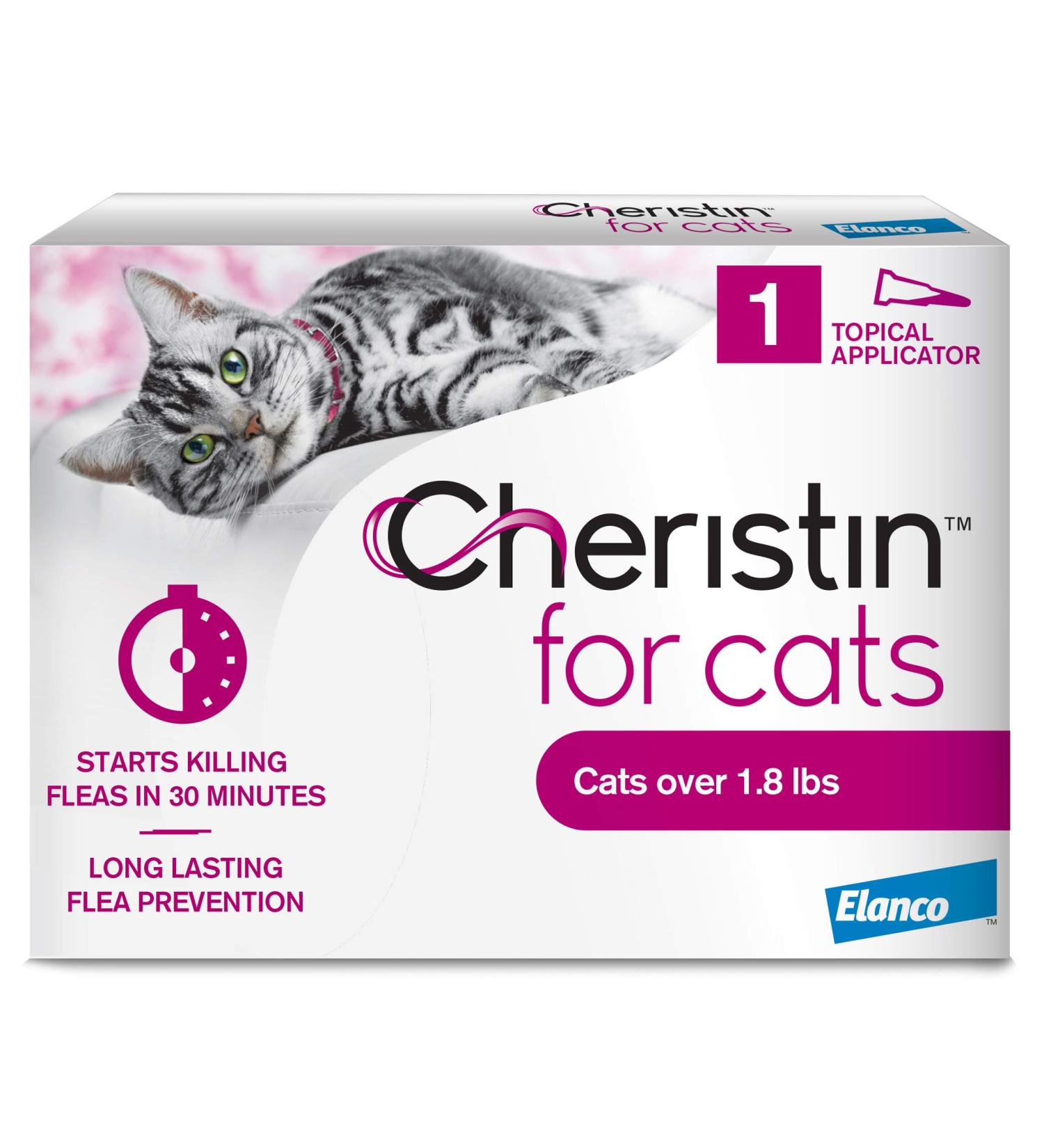 Cheristin for Cats: Fast-Acting Flea Prevention - Kills Fleas in 30 Minutes - 1 Dose - Buy Online on GoSupps.com