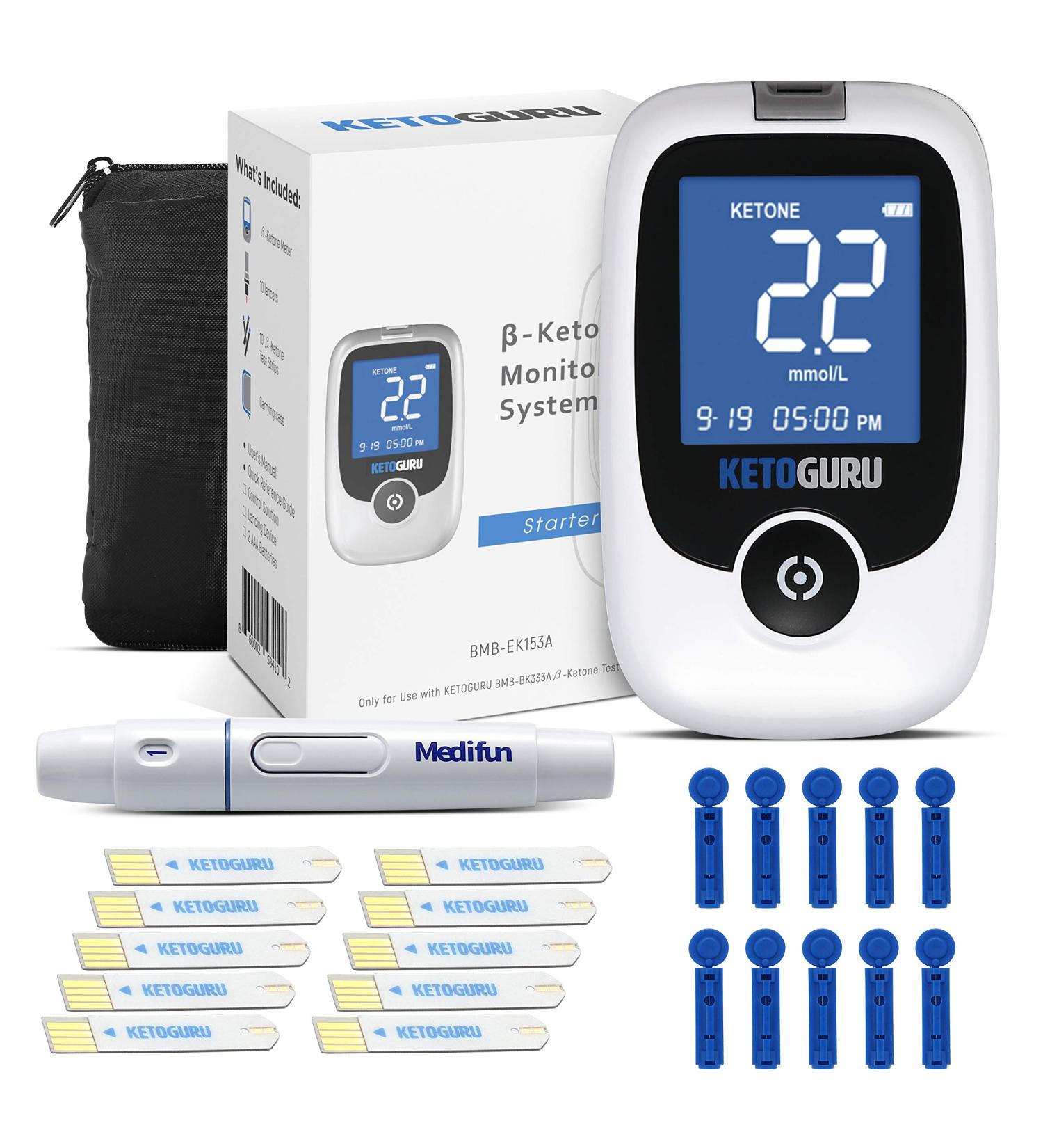 KetoGuru Ketone Meter Starter Kit - Track and Monitor Ketosis Levels for Optimal Results - Buy Online on GoSupps.com