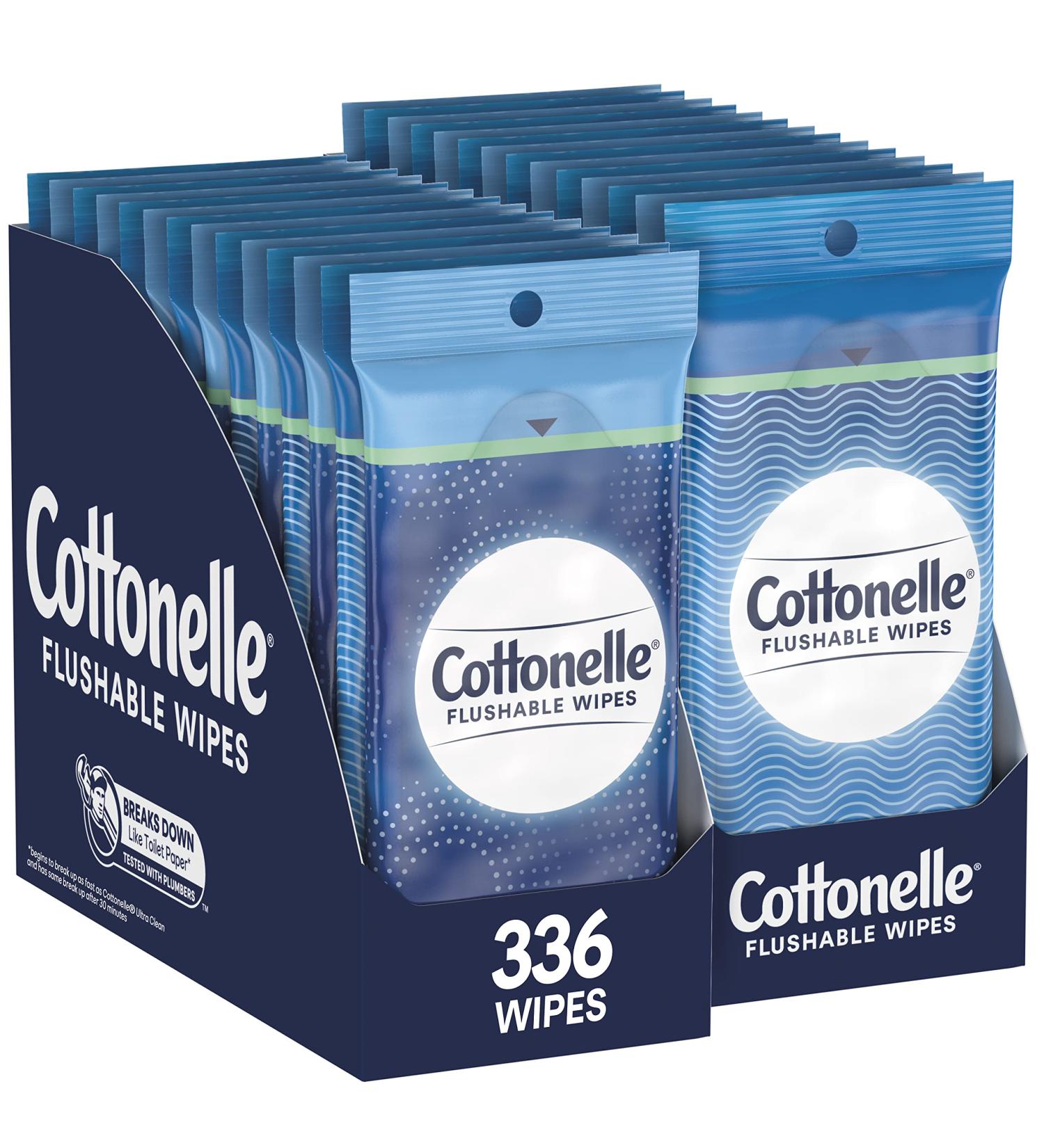 Cottonelle Fresh Care On-the-Go Flushable Wet Wipes - 336 Total Wipes, Adult Wet Wipes, 24 Resealable Packs - Buy Online on GoSupps.com