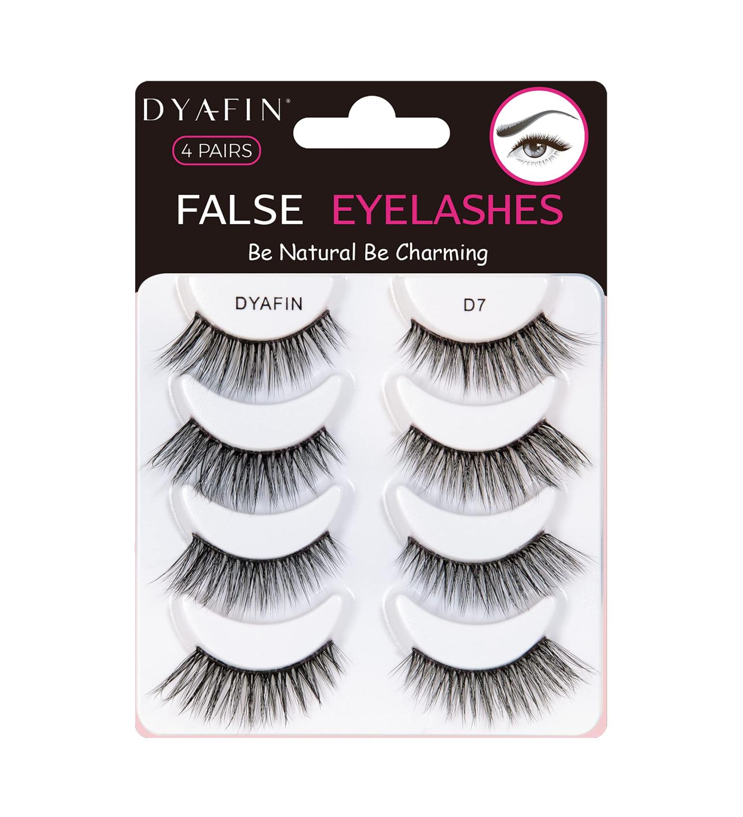 Dyafin 3D Eyelash Set - 4 Pairs of Natural Reusable Handmade Fake Lashes for Gorgeous Eyes - Buy Online on GoSupps.com