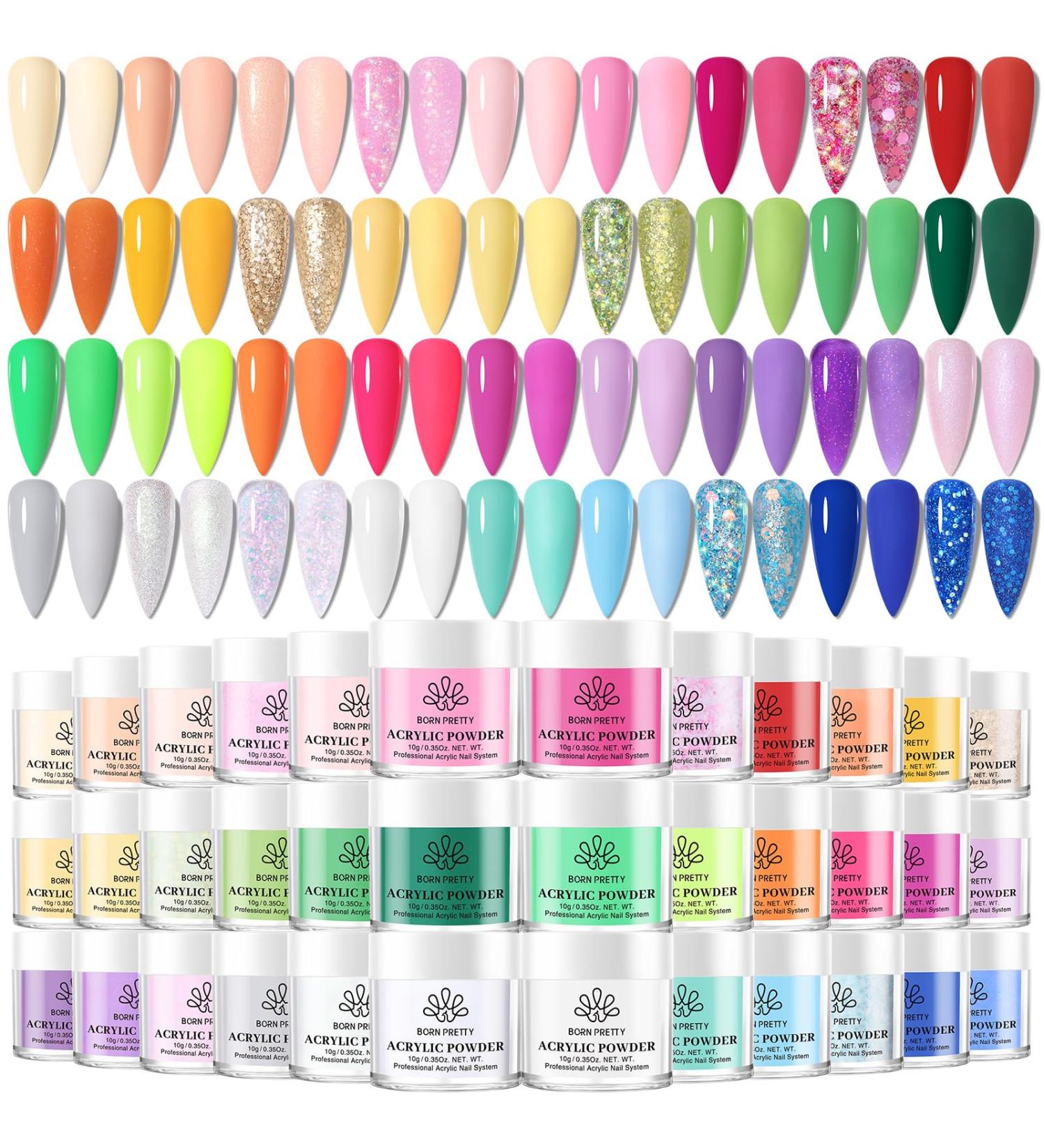 BORN PRETTY 36 Colors Acrylic Powder Set - Professional Nail Art Kit for French Nails Extensions & Carving | Spring Summer Pastel Collection - Buy Online on GoSupps.com