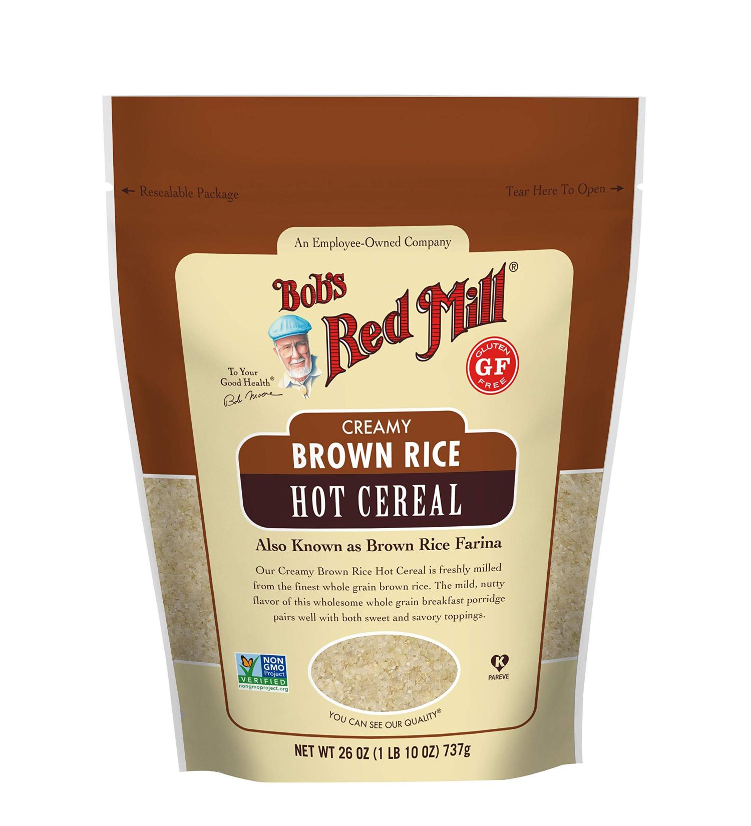Bob's Red Mill Creamy Rice Farina Hot Cereal, Brown, 26 Ounce 1.62 Pound (Pack of 1)