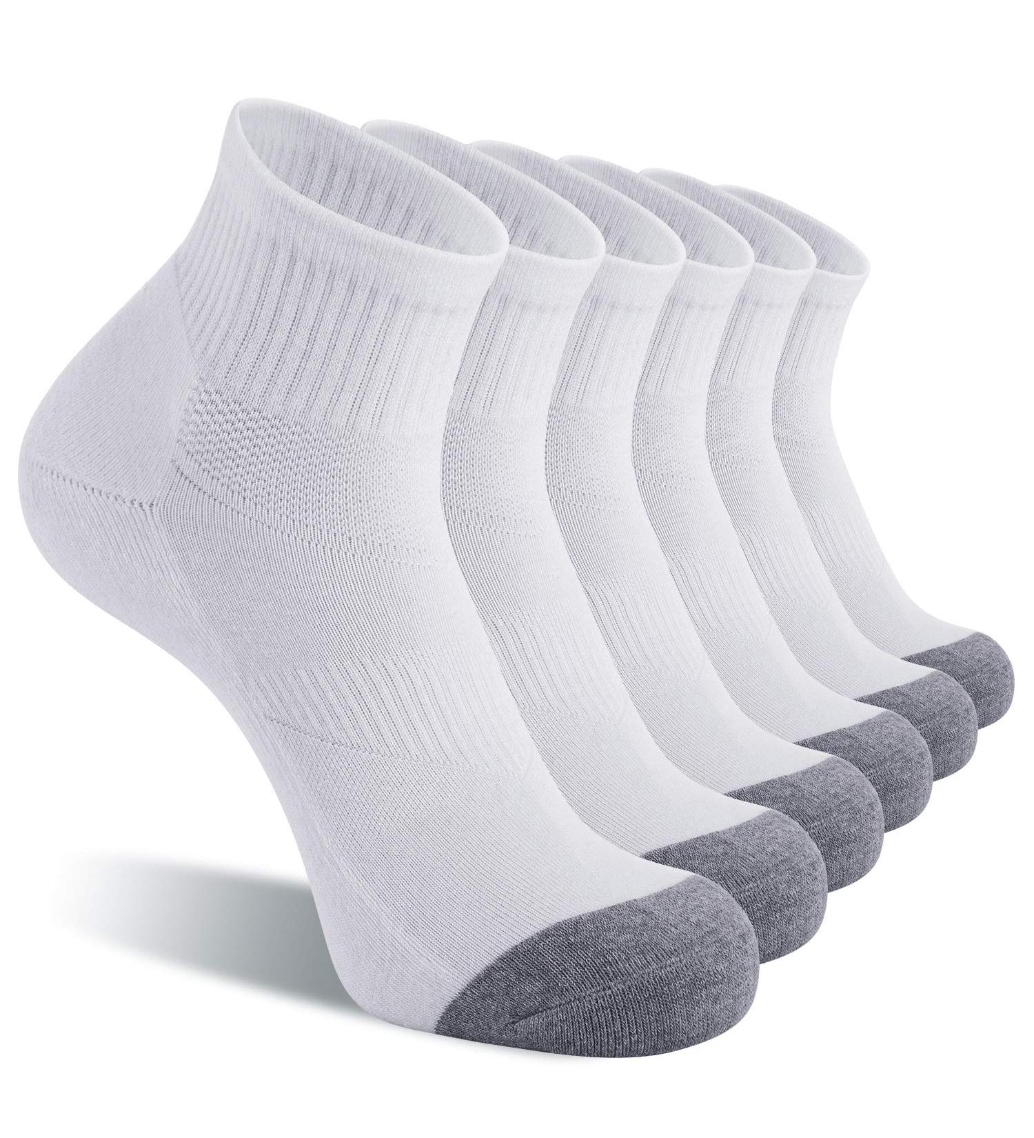 CS Celersport Men's Ankle Socks 6 Pack - White, Size 9-12 | Cushioned Athletic Running Socks - Buy Online on GoSupps.com