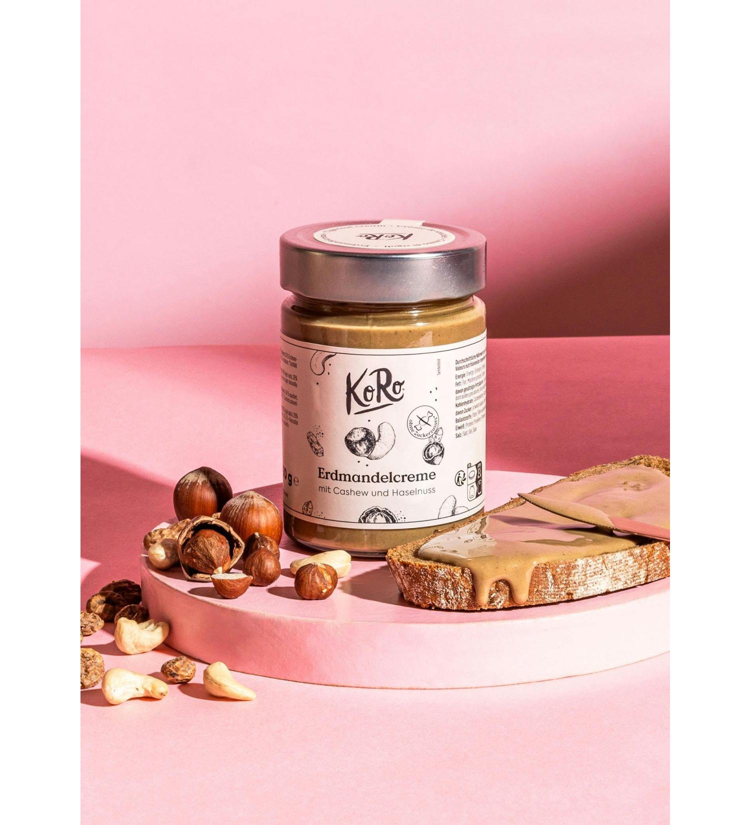 KoRo - Tigernut Cream with Cashews and Hazelnuts 12 x 350 g - Only three ingredients - High in fibre - Vegan - As a spread or topping - Buy Online on GoSupps.com