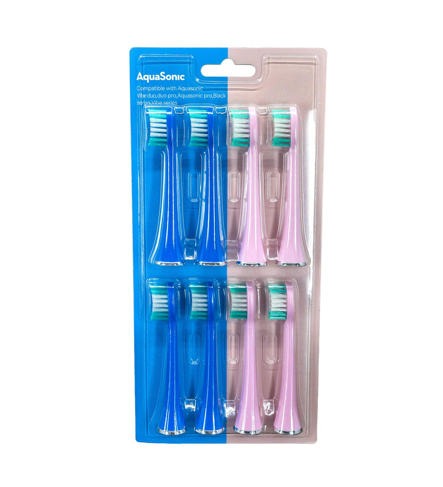 Aquasonic Vibe Duo 8-Pack Genuine Replacement Brush Heads - Buy Online on GoSupps.com