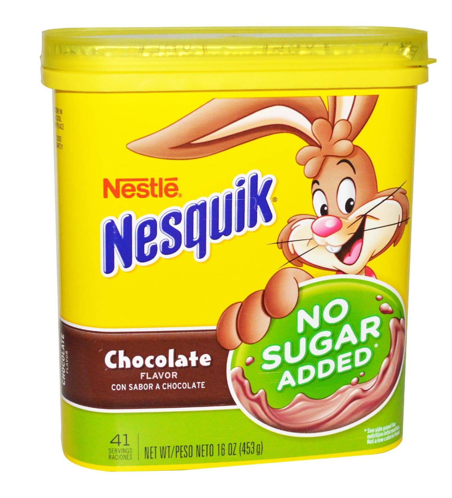Nesquik Nestle saveur chocolat sans sucre ajout 453 g