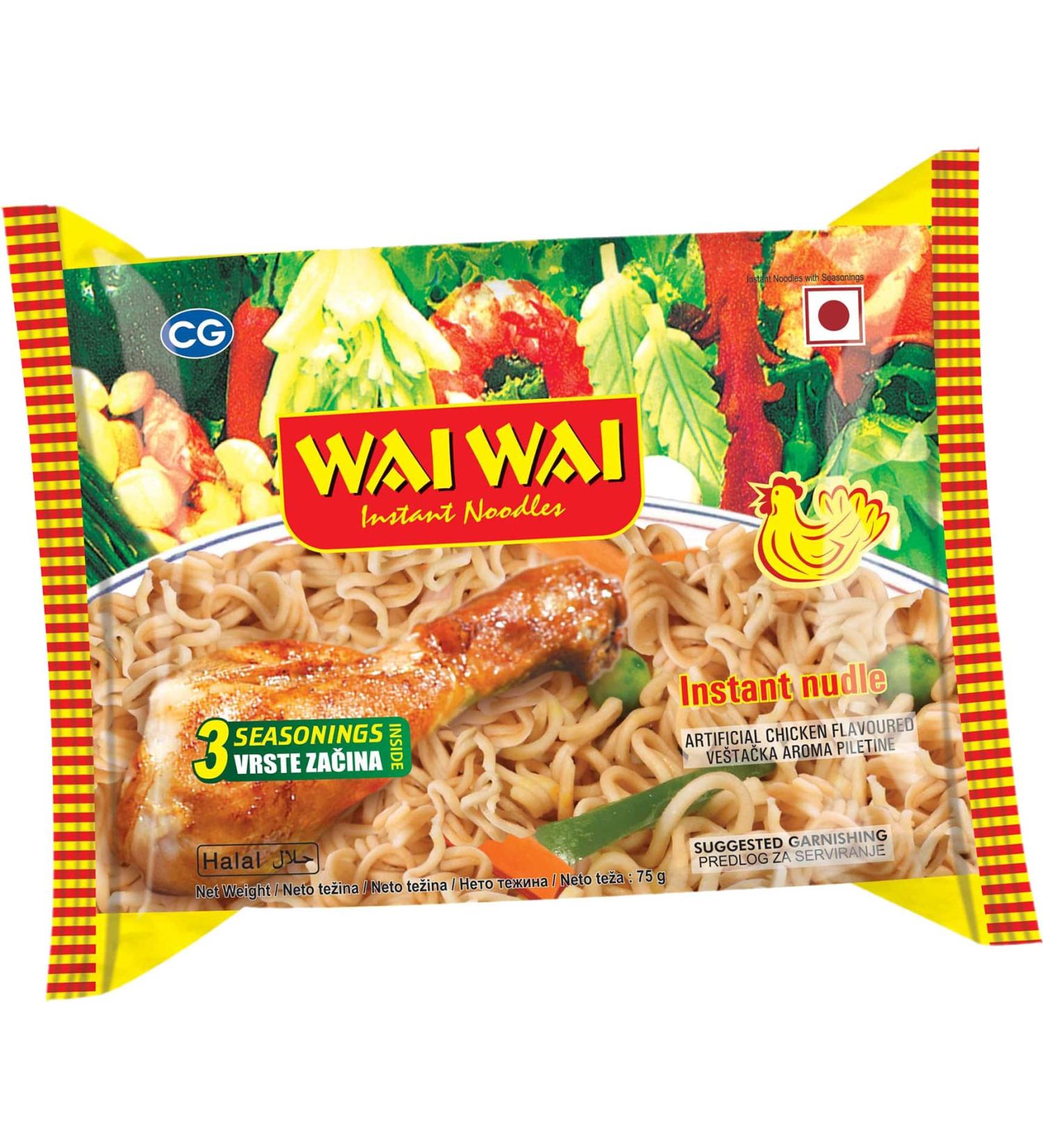 CG Foods Europe Wai Wai Chicken Flavor Moment Noodles 40 Packs of 75 g